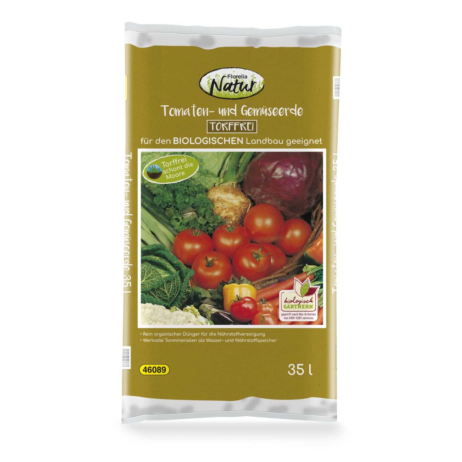 FLORELIA NATUR Tomaten- und Gemüseerde torffrei 35 l