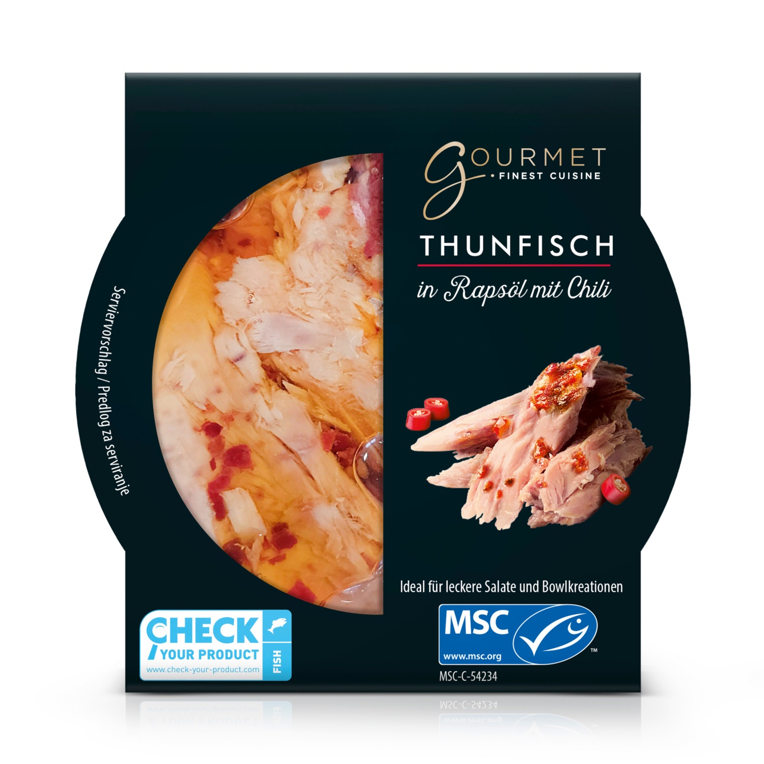 GOURMET MSC Thunfischfilet Mix in Rapsöl mit Chili