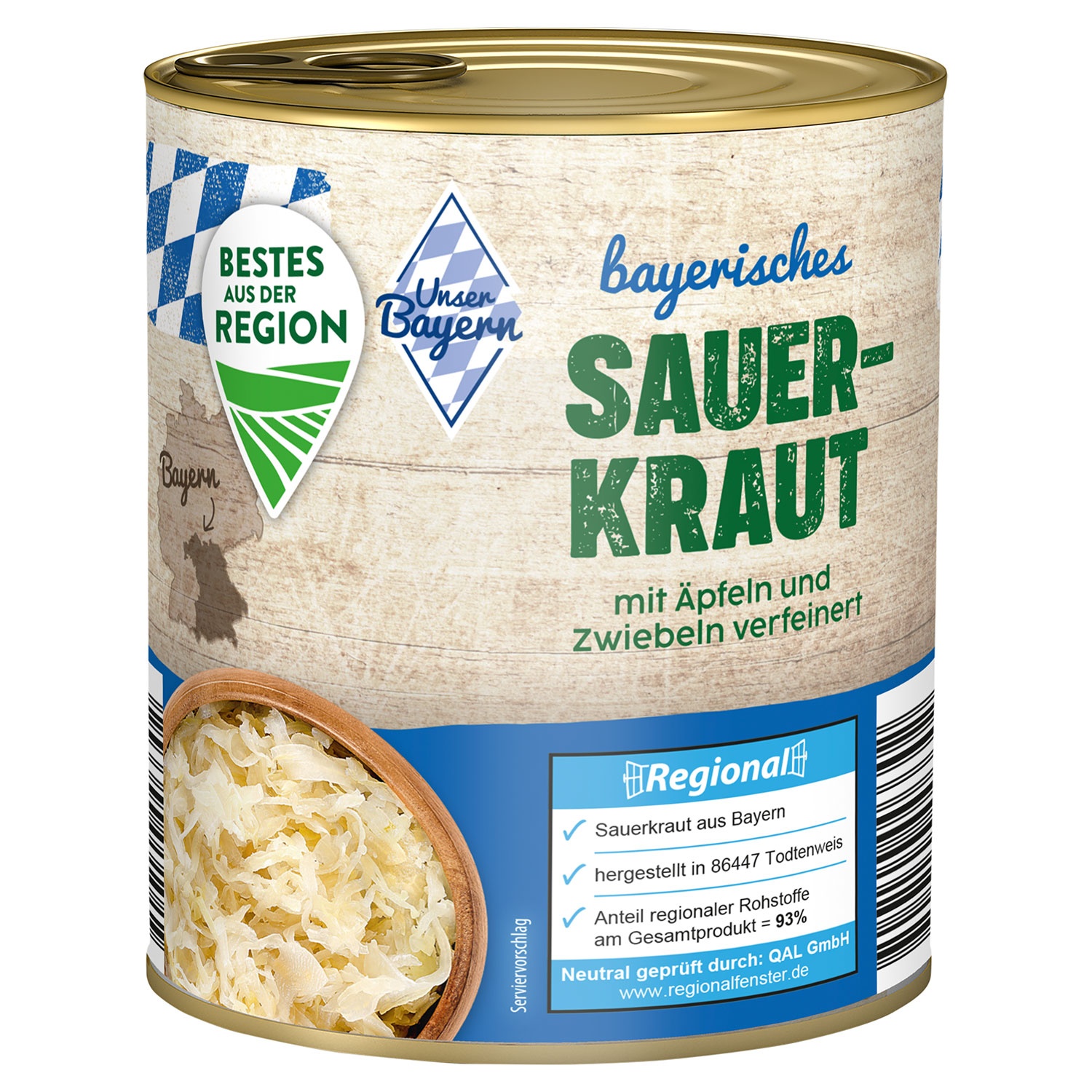 BESTES AUS DER REGION Bayerisches Sauerkraut 810 g