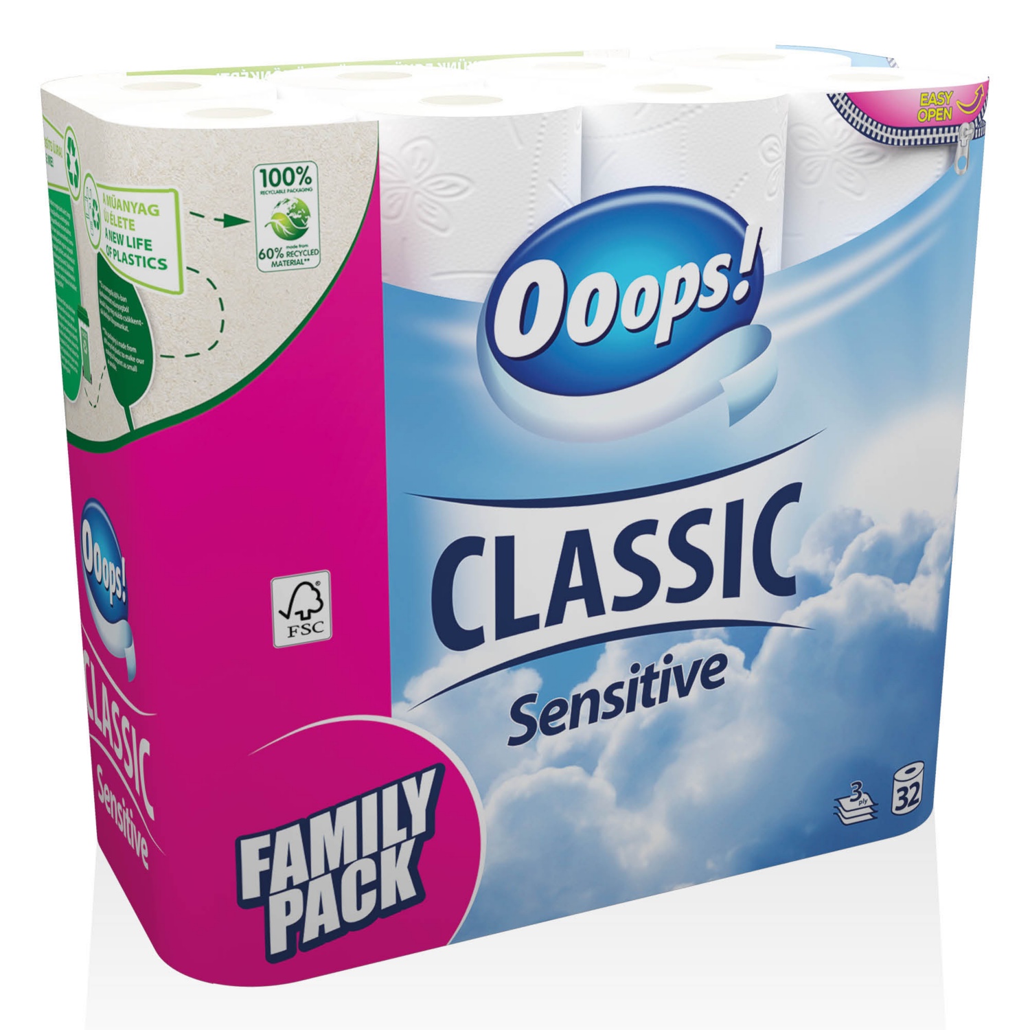 OOOPS! Classic toalettpapír, 32 tekercs