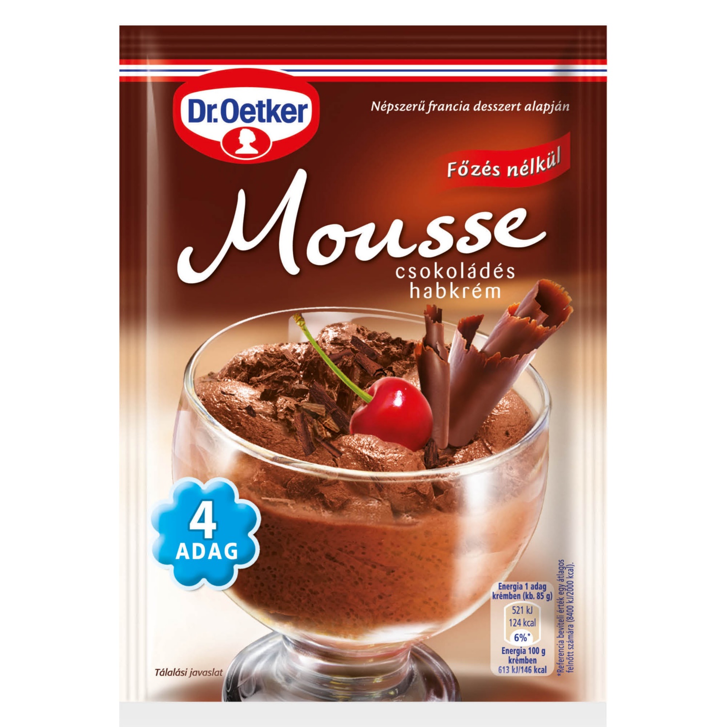 DR. OETKER Mousse csokoládés habkrém, 92 g