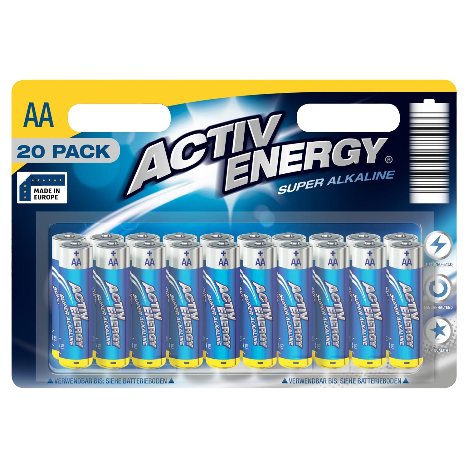 ACTIV ENERGY® Batterien AA oder AAA, 20er-Packung