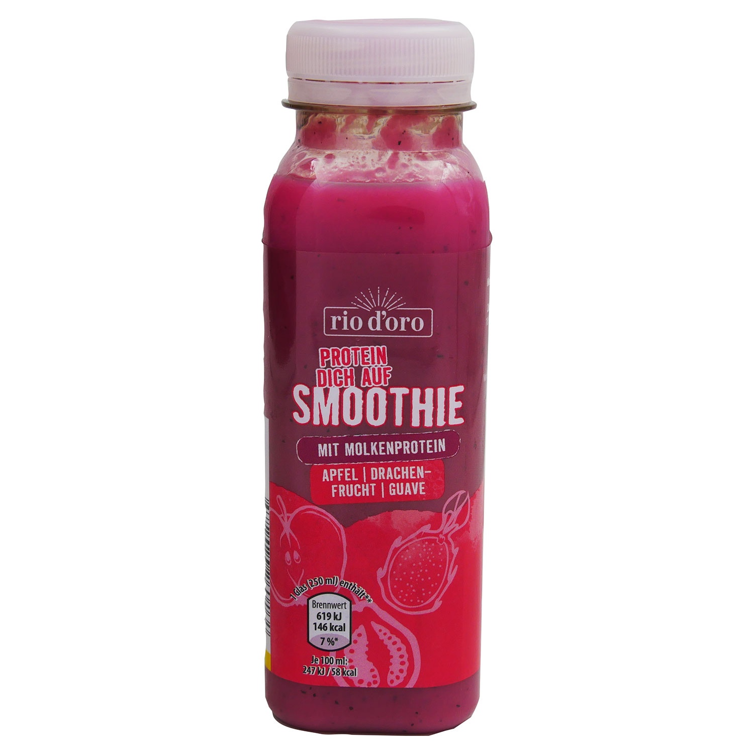 RIO D´ORO Smoothie Plus 250 ml, Apfel-Drachenfrucht-Guave-Protein