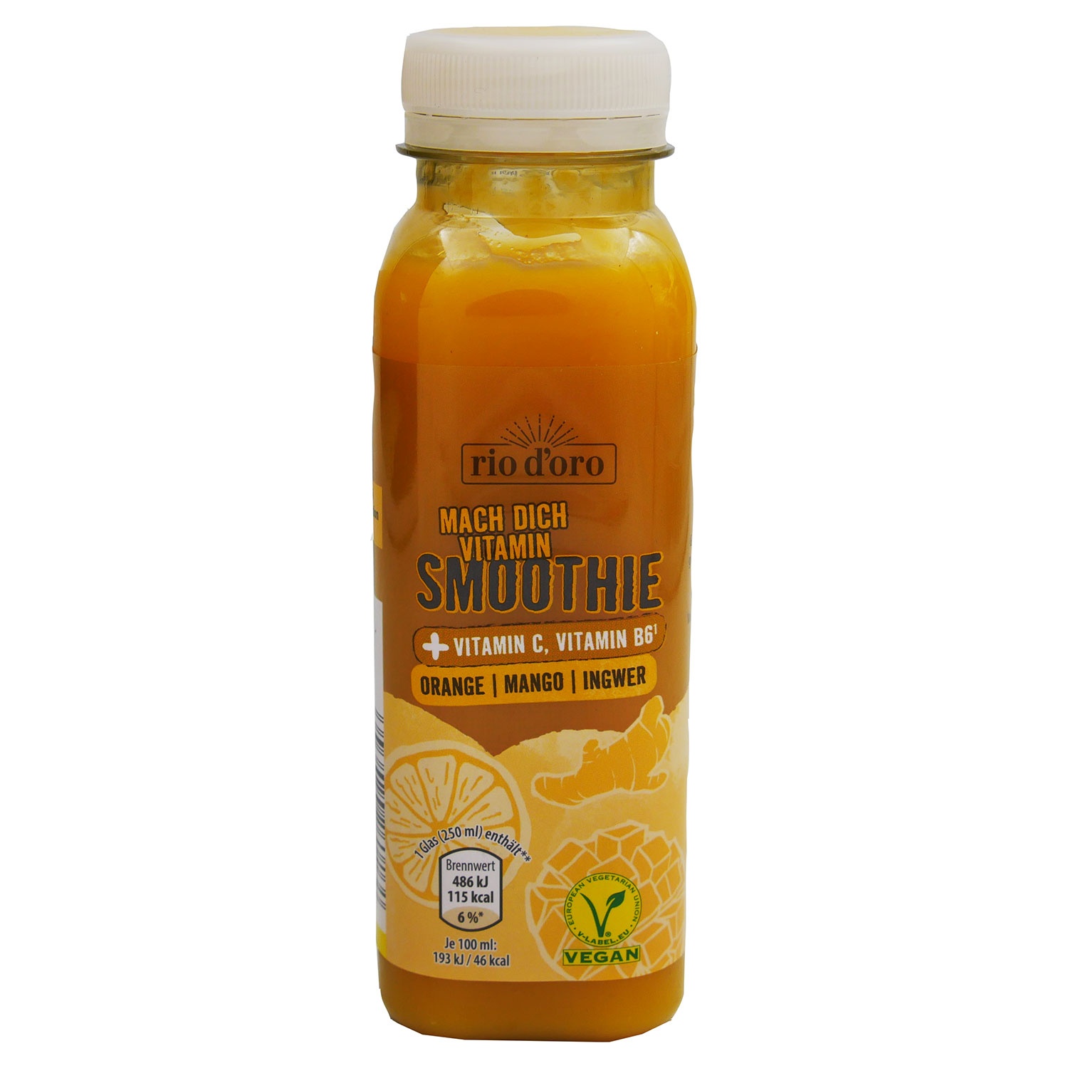 RIO D´ORO Smoothie Plus 250 ml, Orange-Mango-Ingwer