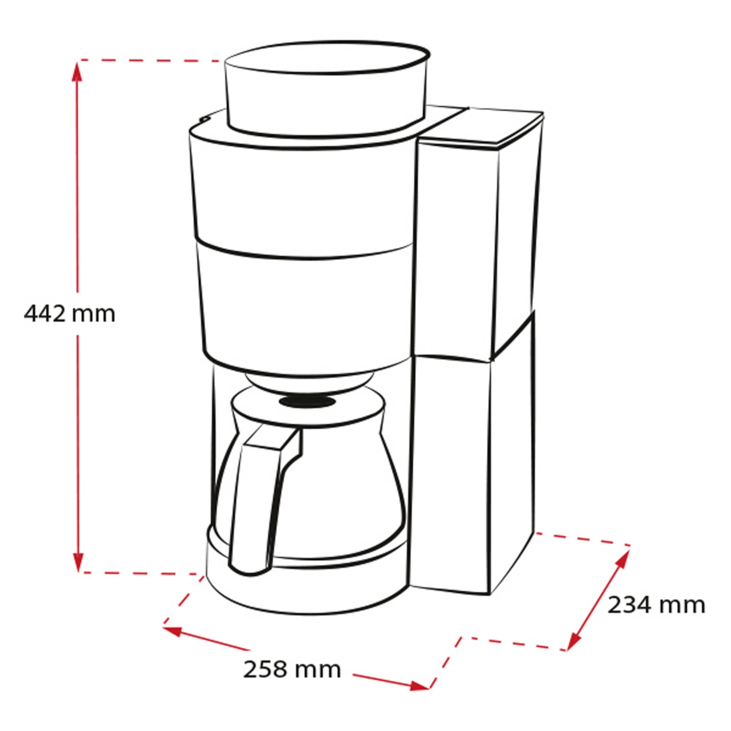 MELITTA Filterkaffeemaschine mit Mahlwerk Simply Fresh