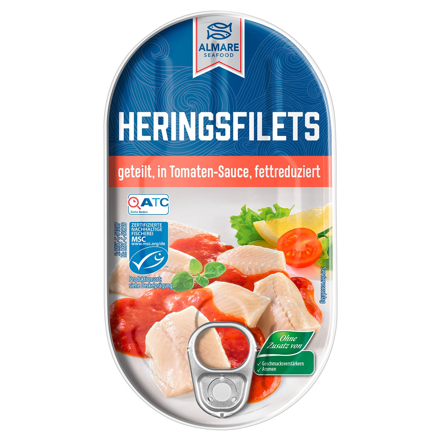 ALMARE SEAFOOD Heringsfilet in Tomatensauce 200 g, Low Fat