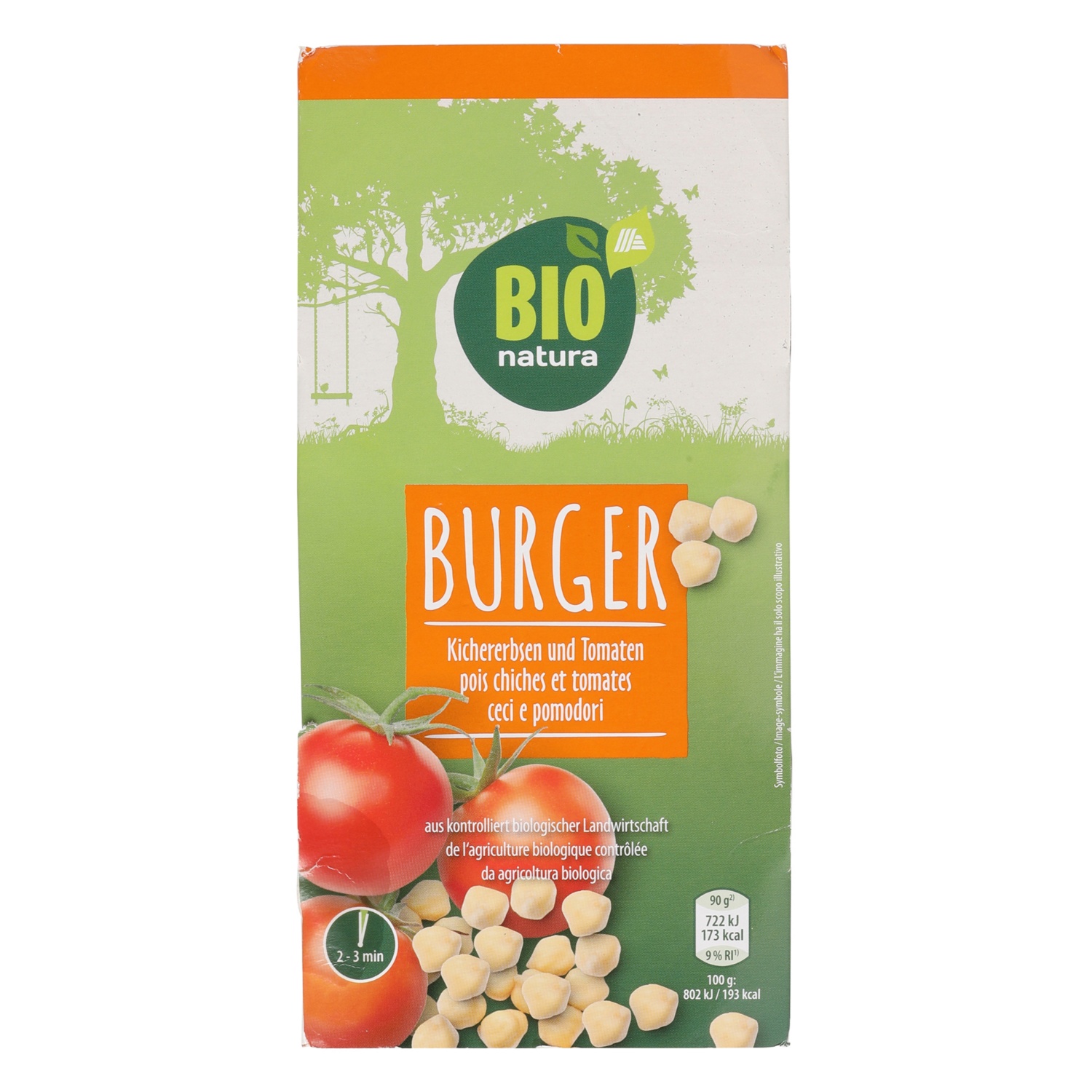 BIO NATURA Burger Kichererbsen-Tomate