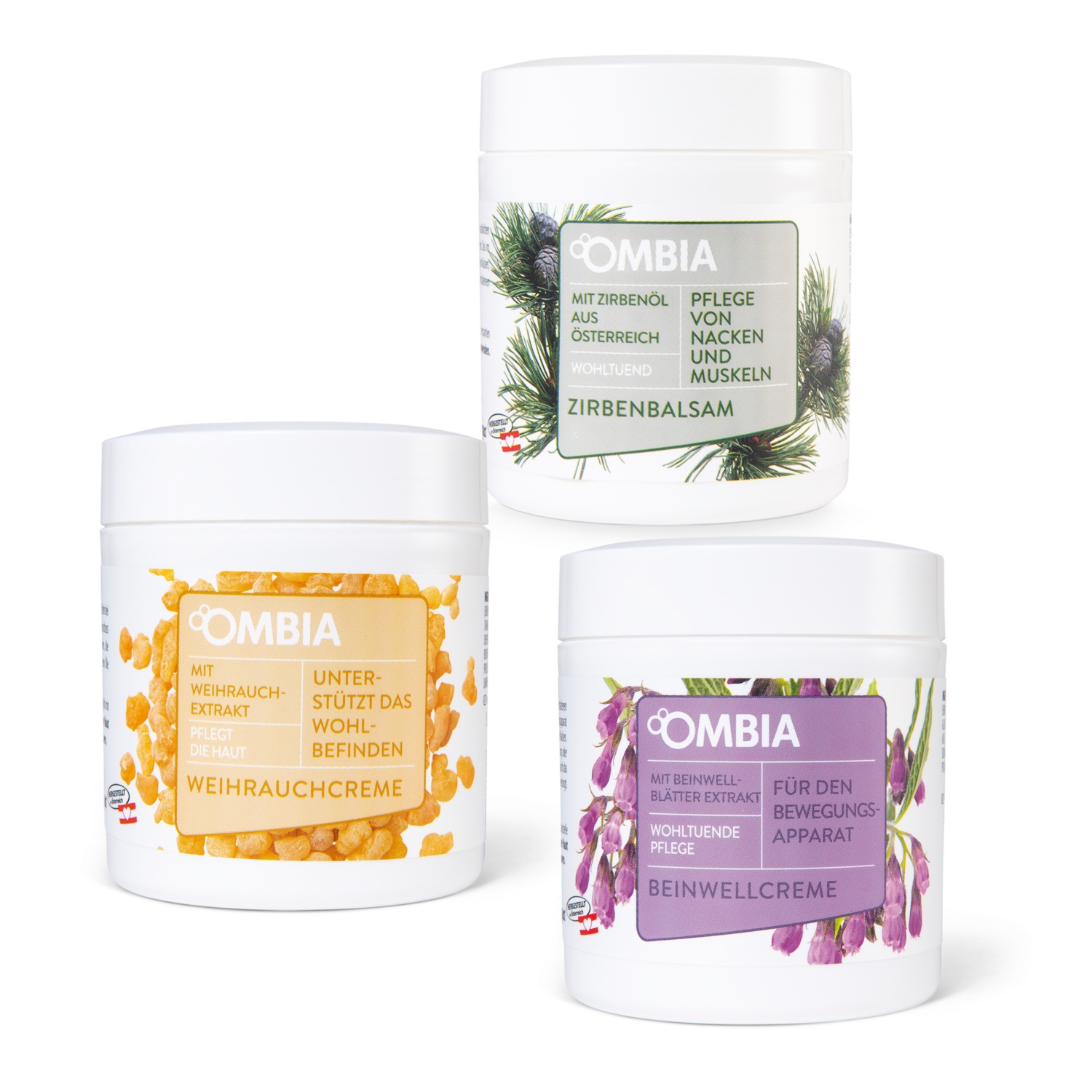 OMBIA Weihrauch-/Beinwell-/Zirbencreme