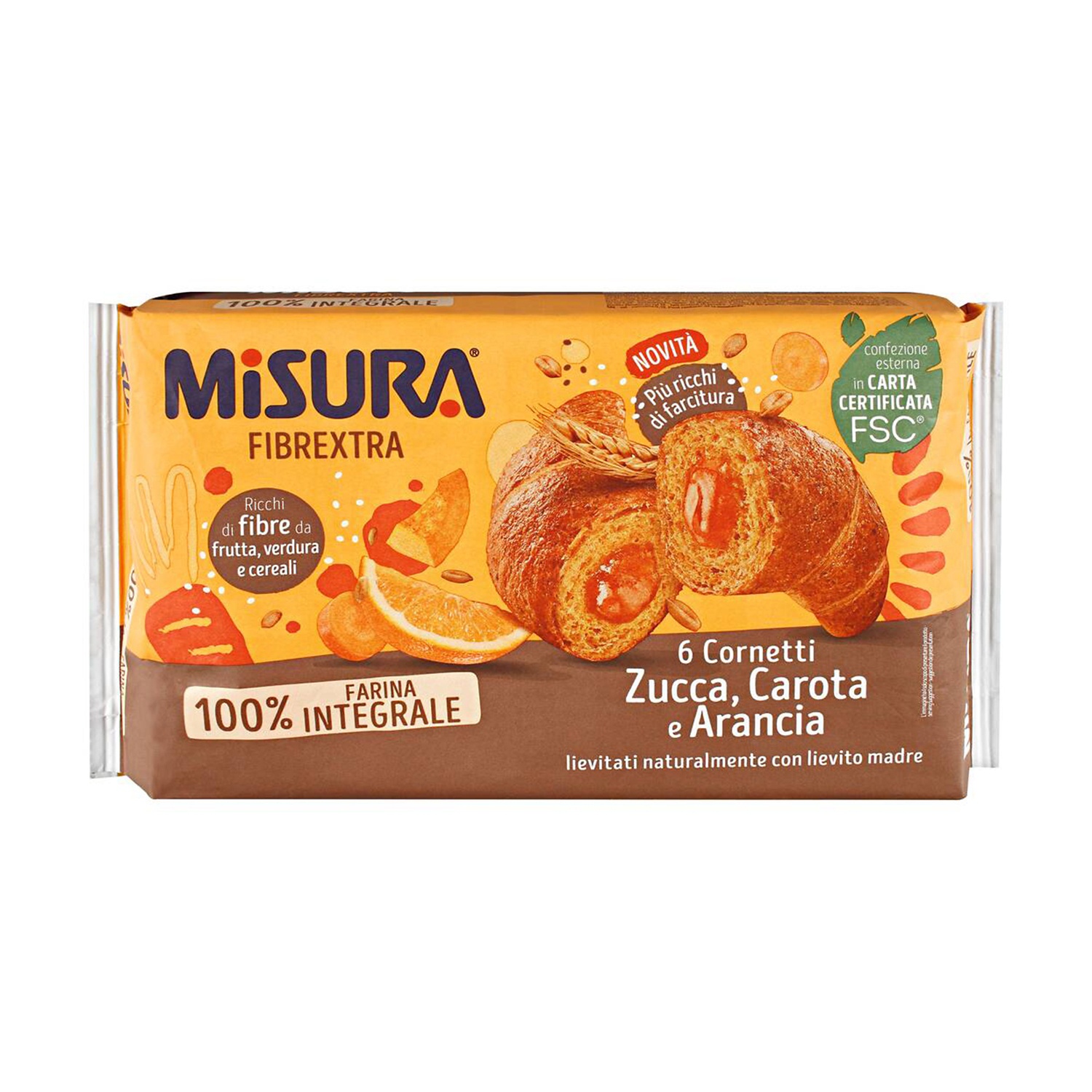 MISURA Croissant integrali Fibrextra zucca, carota e arancia