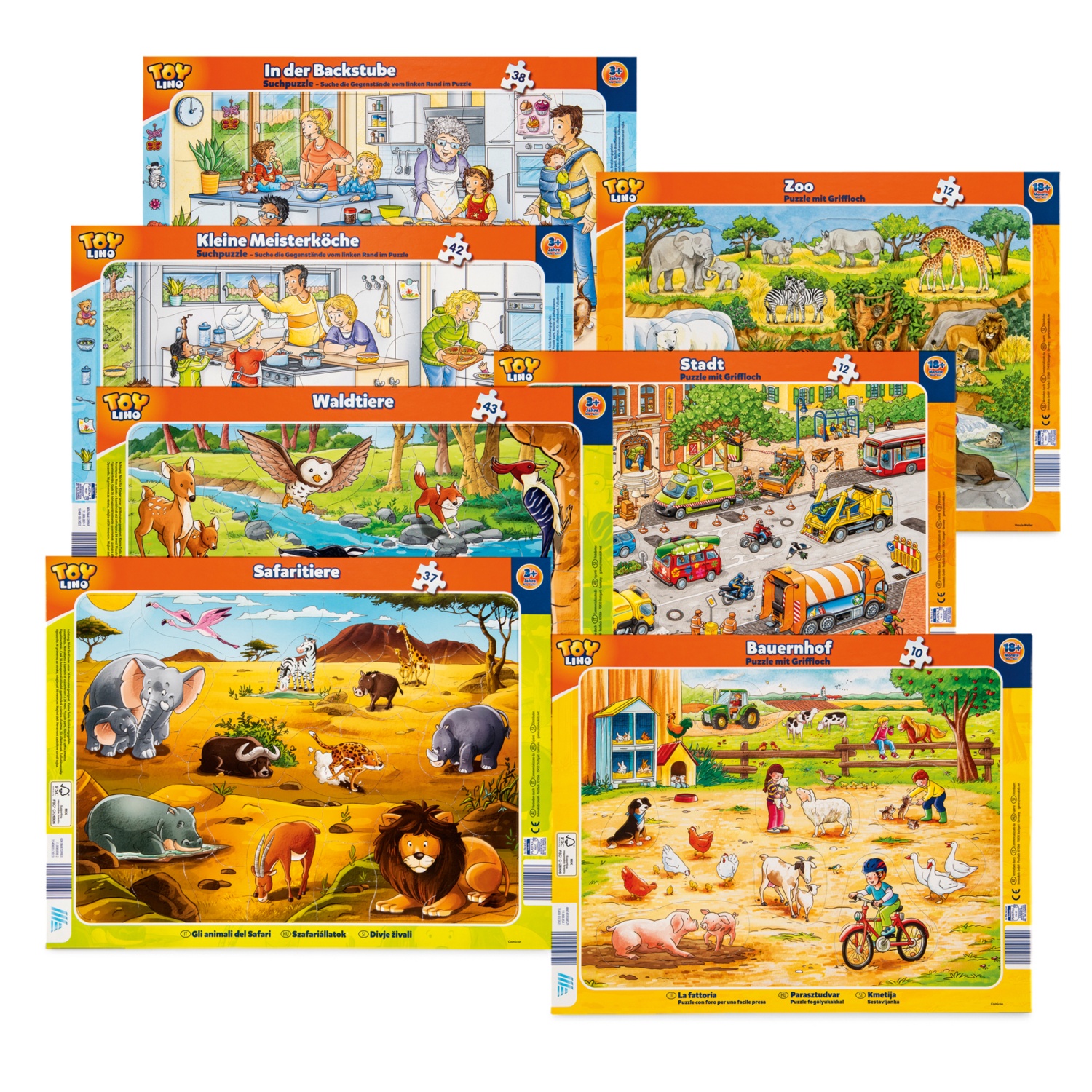 TOYLINO Kinder-Rahmen Puzzle, Doppelpkg.