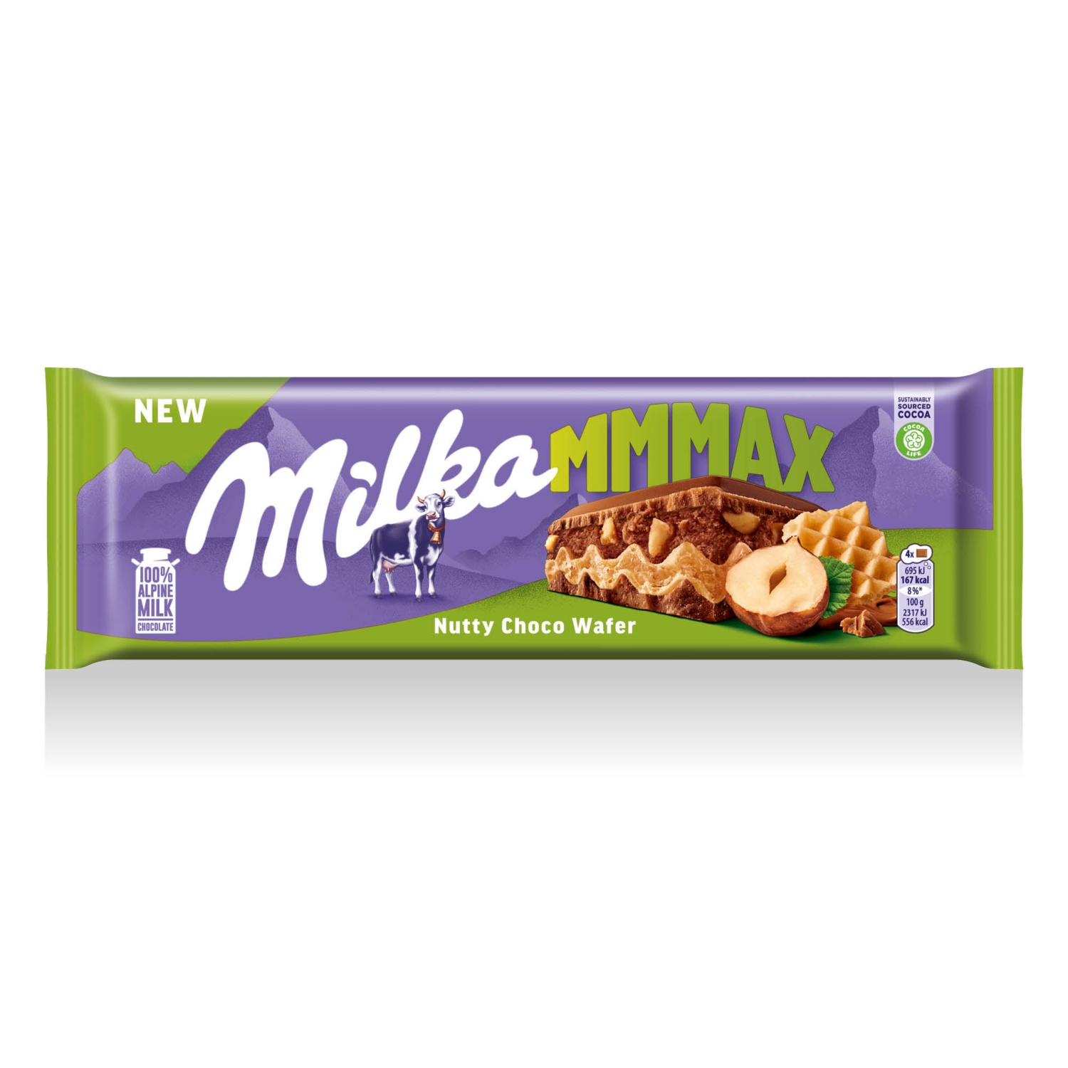 MILKA Csokoládé, Nutty Choco Wafer, 270 g