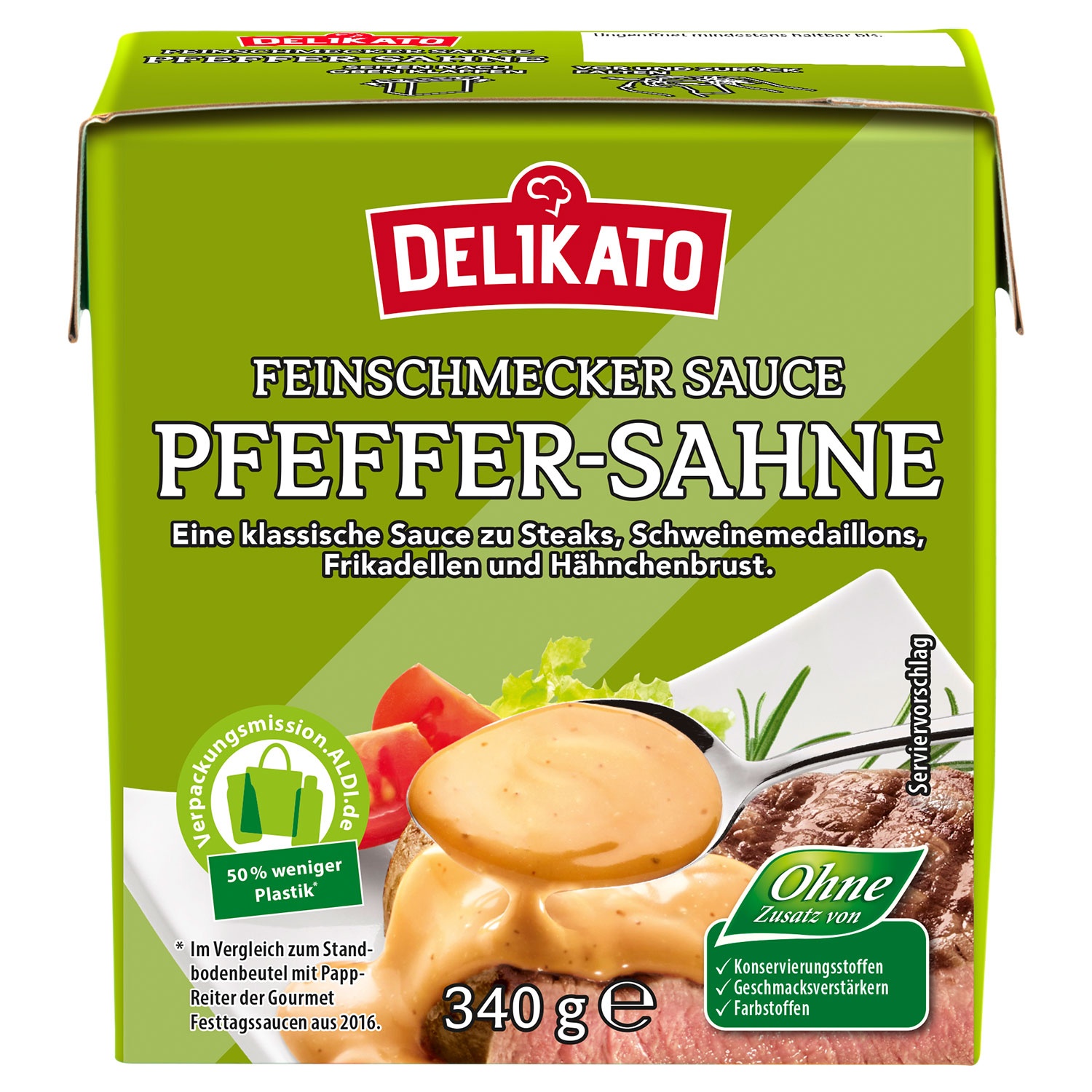 DELIKATO Feinschmecker Sauce 300 ml, Pfeffer-Sahne