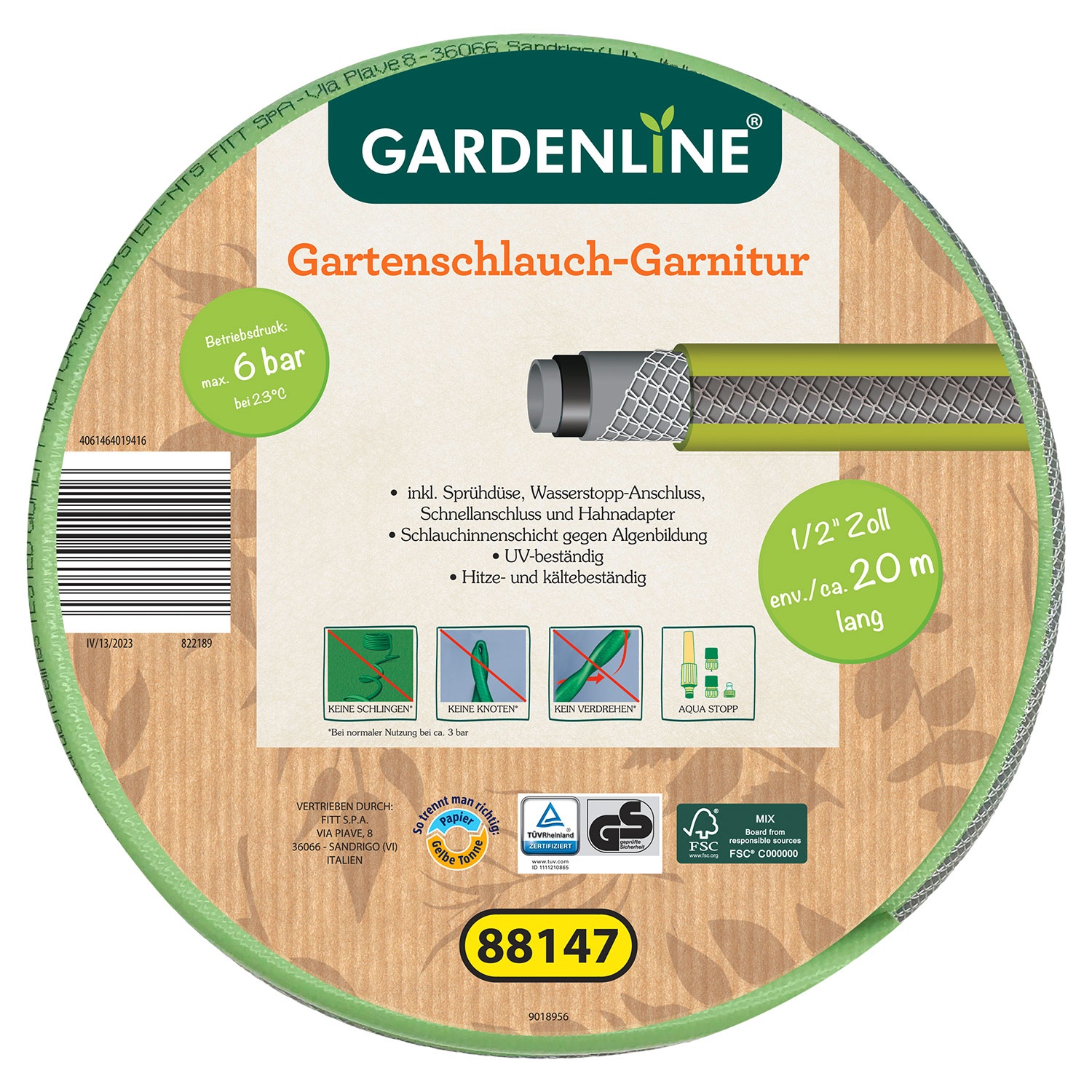 GARDENLINE Gartenschlauch-Garnitur