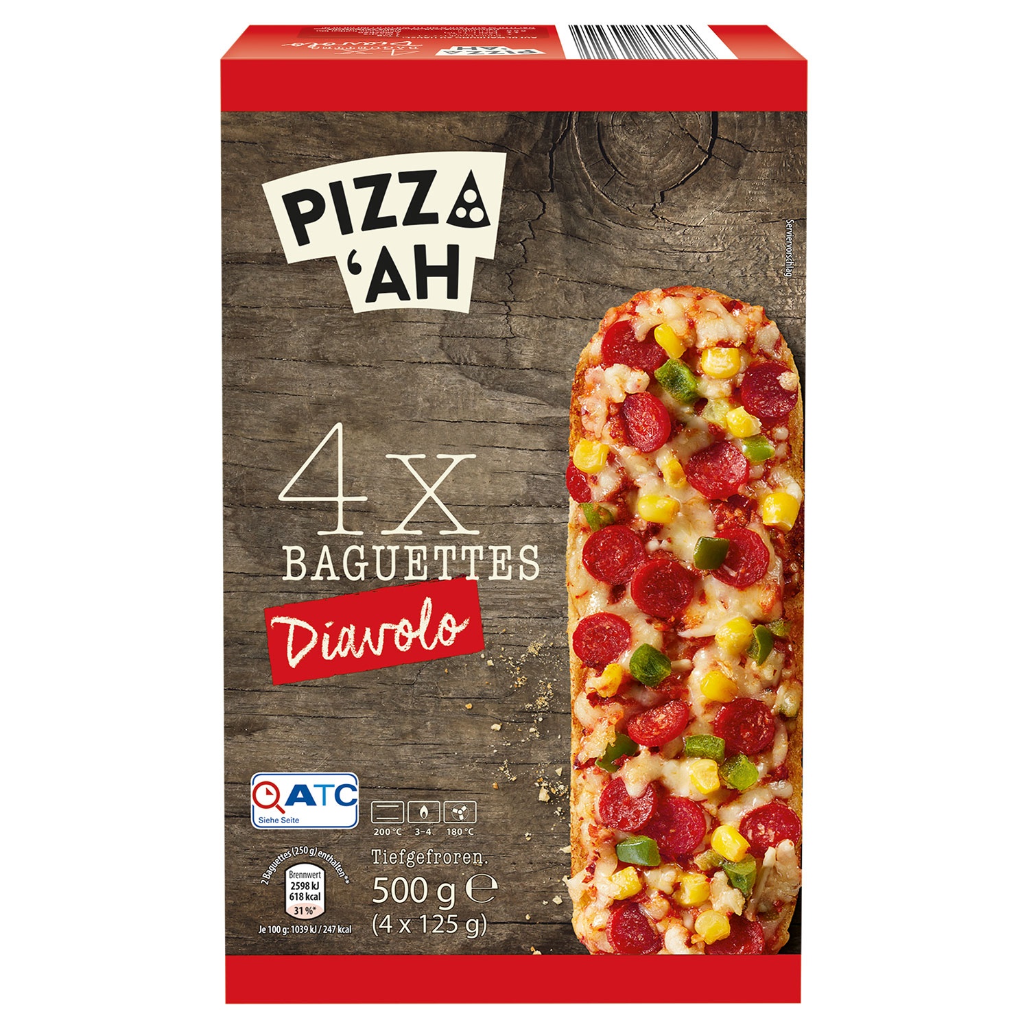 PIZZ‘AH Baguette 500 g, Diavolo