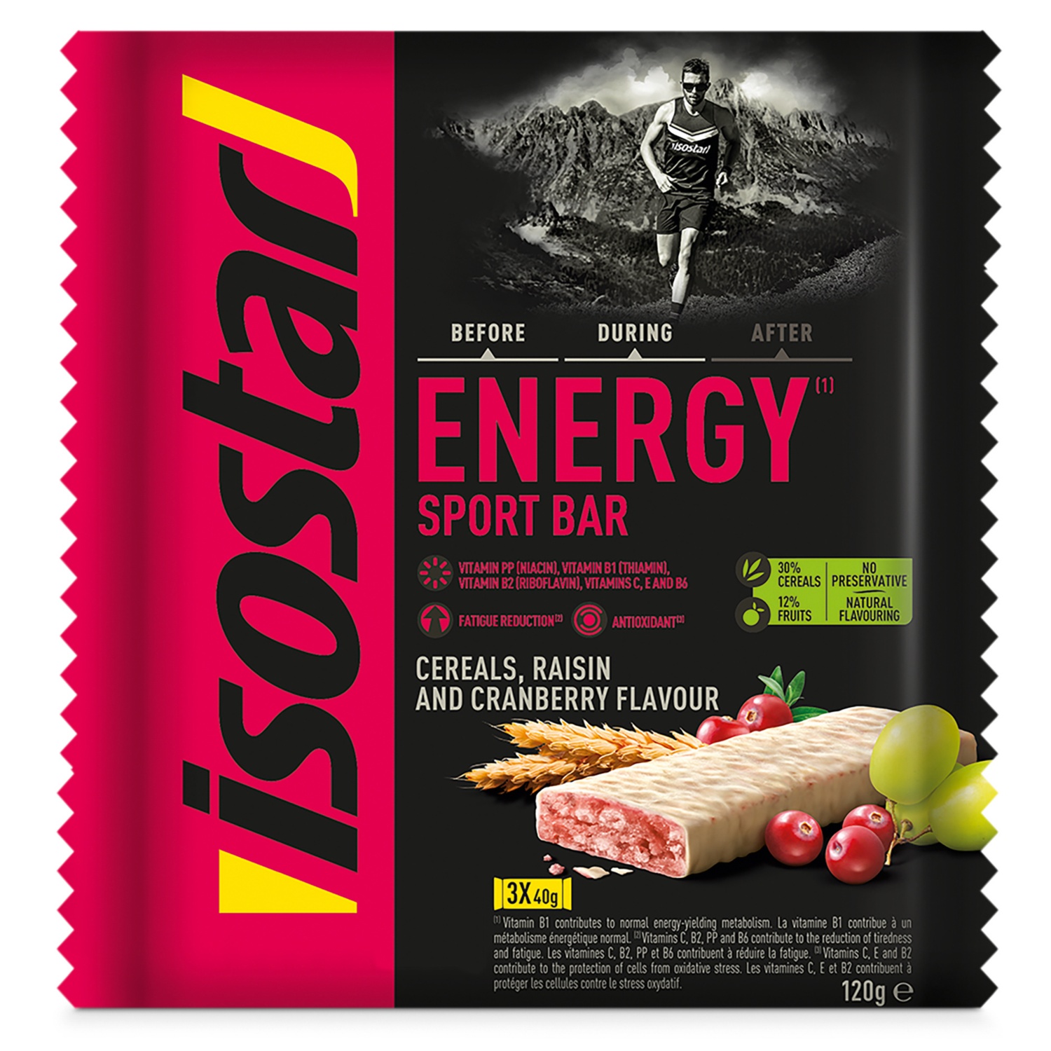 ISOSTAR High Energy Riegel, Cranberry