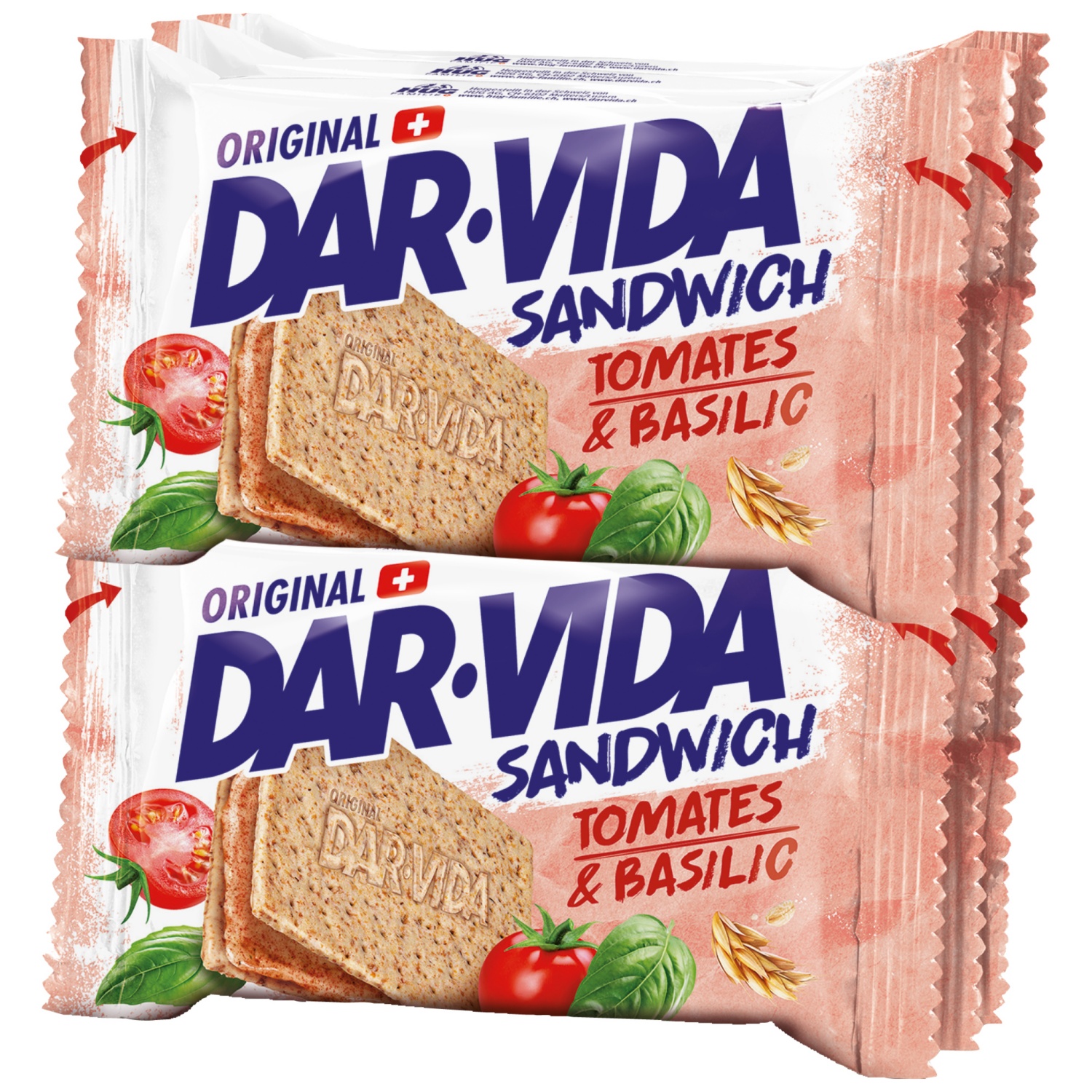 DAR VIDA Sandwich Cracker Tomate und Basilikum