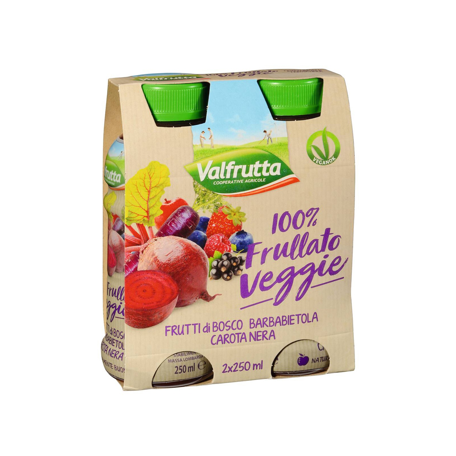 VALFRUTTA Frullato Veggie 100% ai frutti di bosco, barbabietola e carota nera