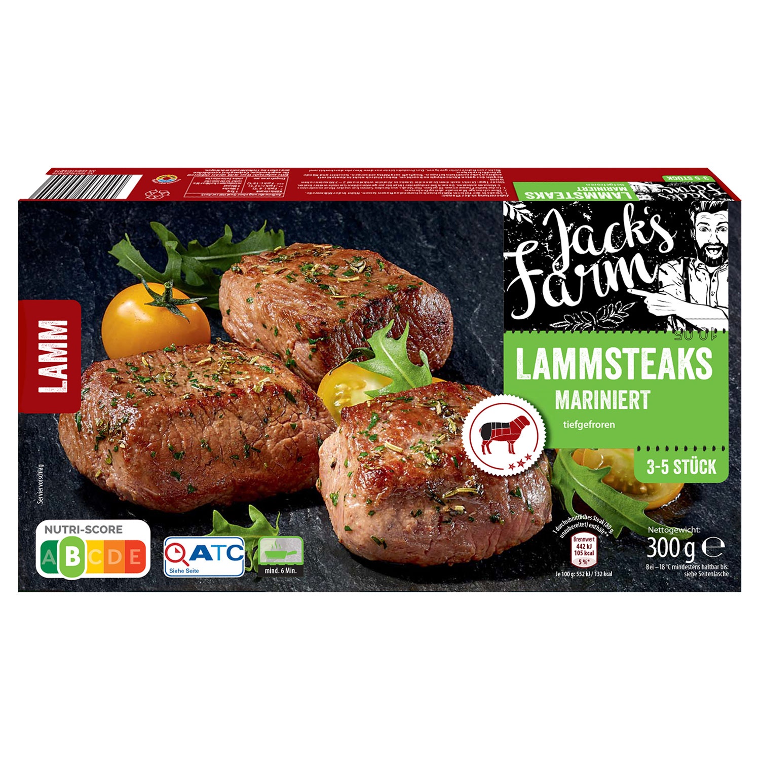 JACK´S FARM Lammsteaks 300 g, Mariniert