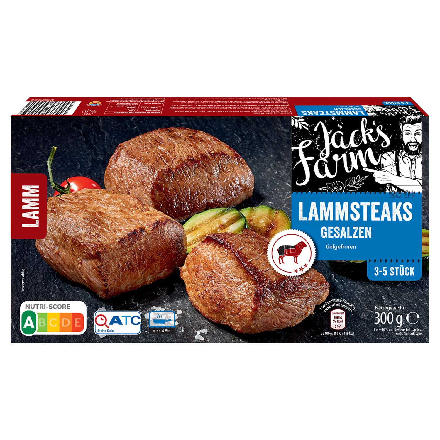 JACK´S FARM Lammsteaks 300 g, Gesalzen