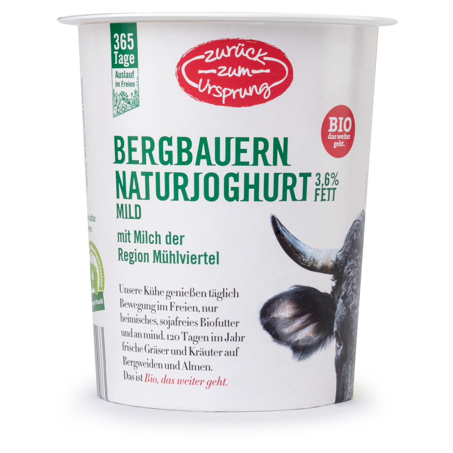 ZURÜCK ZUM URSPRUNG BIO-Bergbauern-Naturjoghurt 3,6% Fett