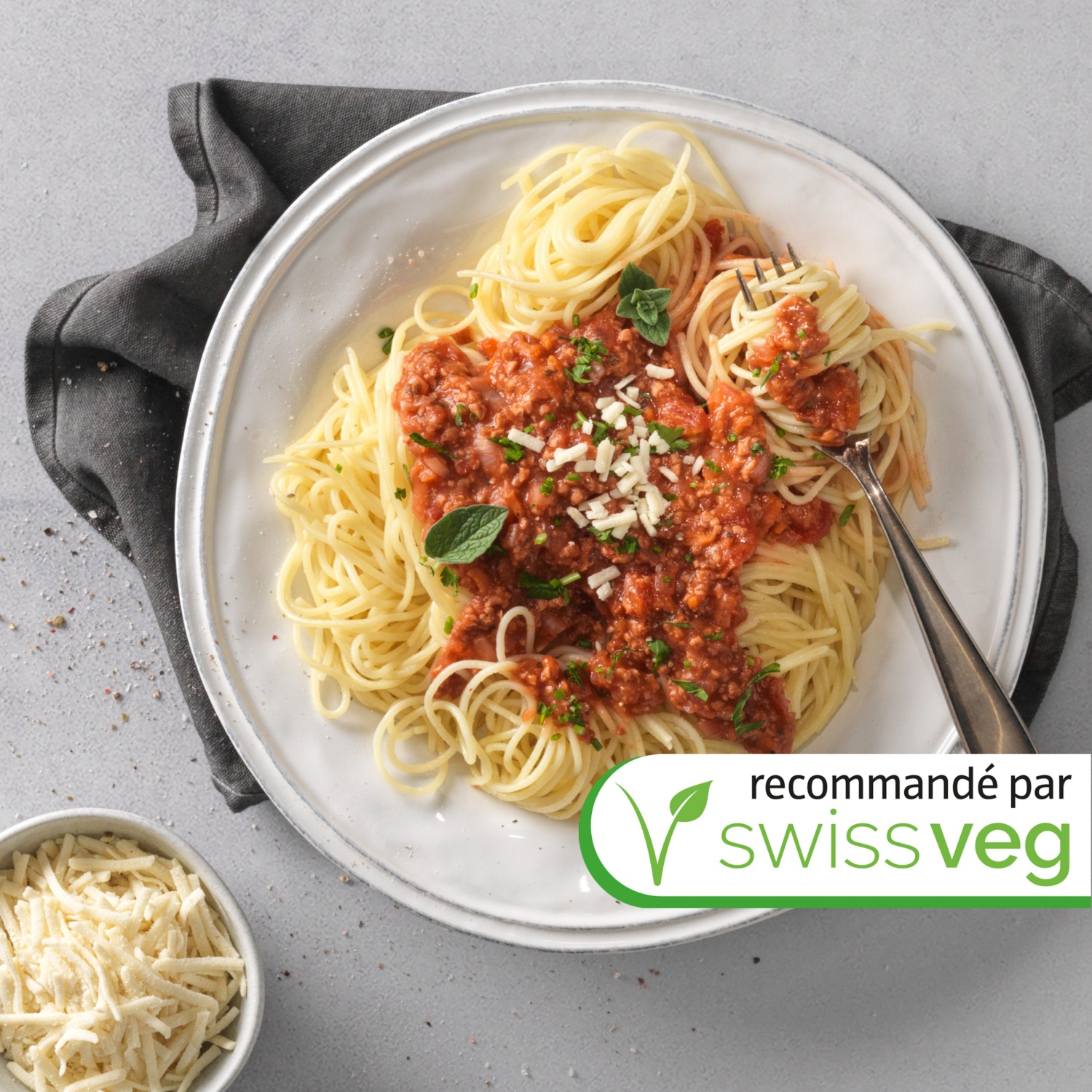 Spaghetti à la bolognaise à la viande hachée végane