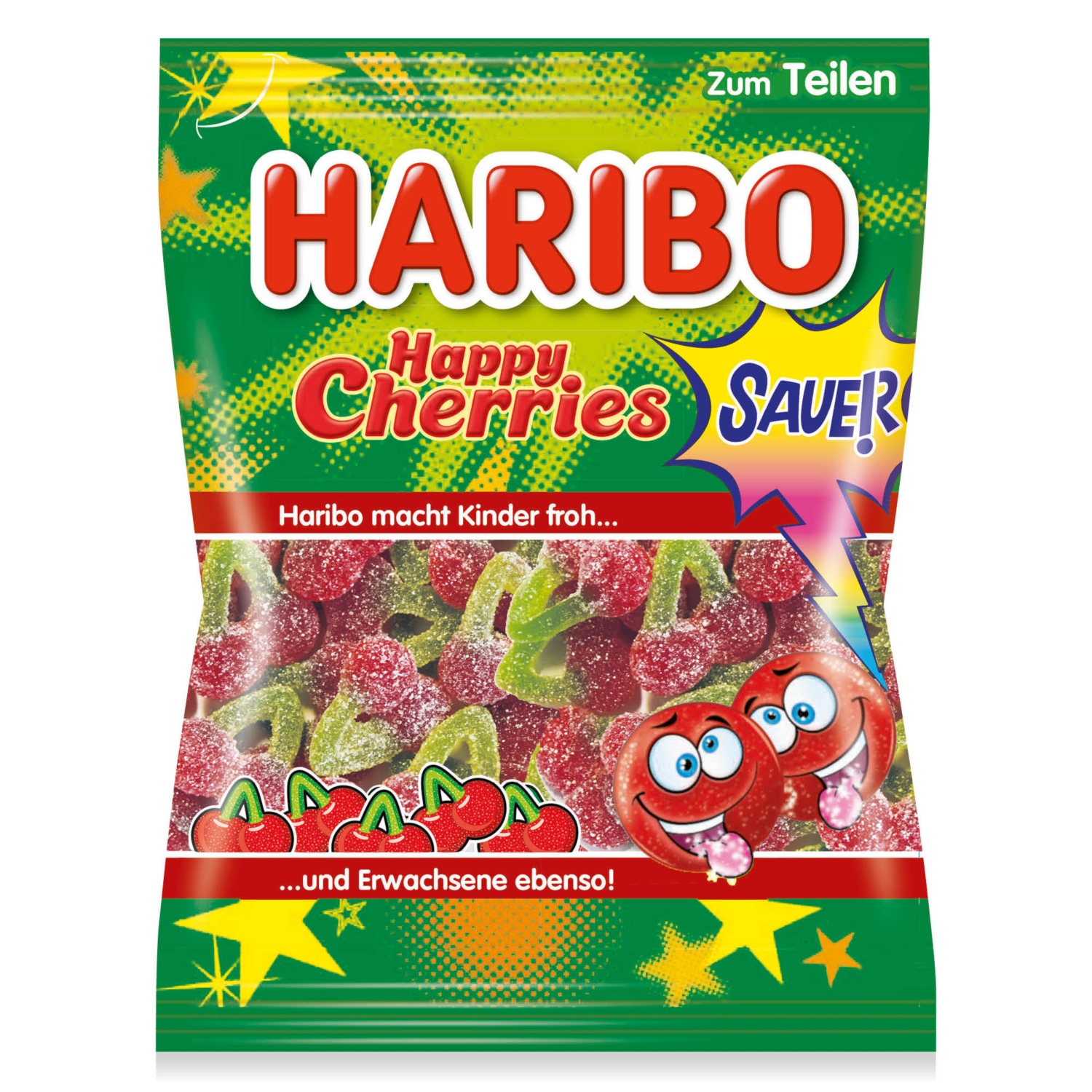 HARIBO Gumicukorka, Happy Cherries sour, 175 g