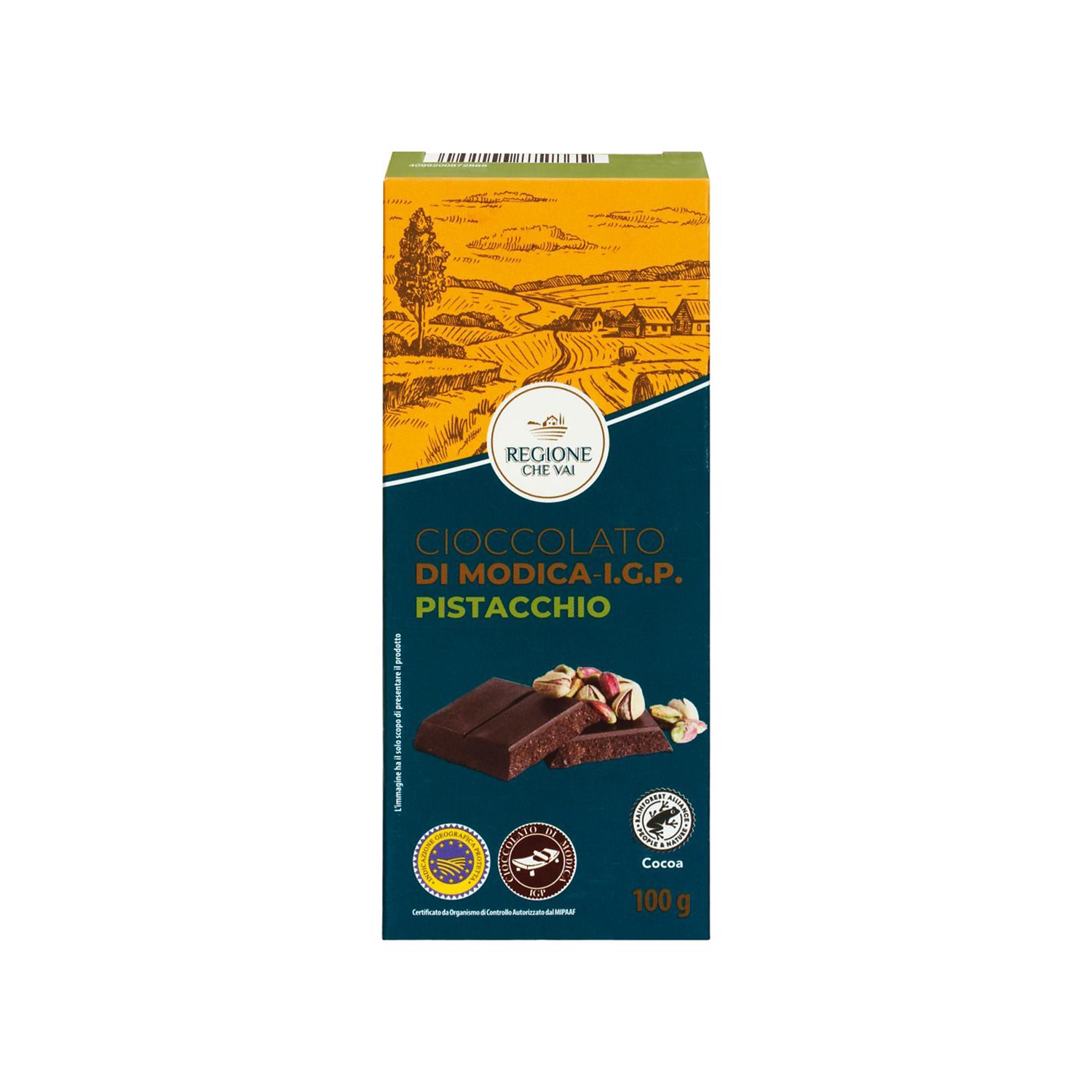 REGIONE CHE VAI Cioccolato di Modica al pistacchio