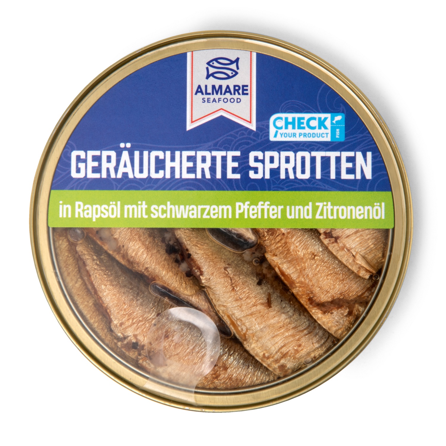 ALMARE SEAFOOD Geräucherte Sprotten, Pfeffer und Zitrone