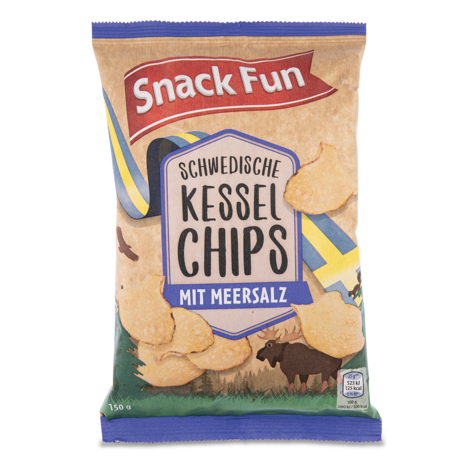 SNACK FUN Schwedische Kesselchips, Salz