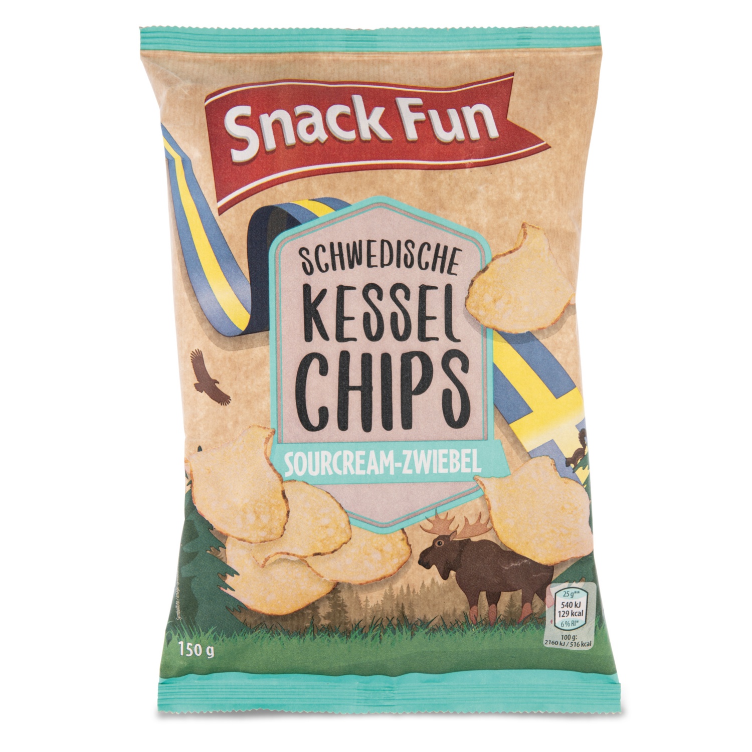 SNACK FUN Schwedische Kesselchips, Sour Cream