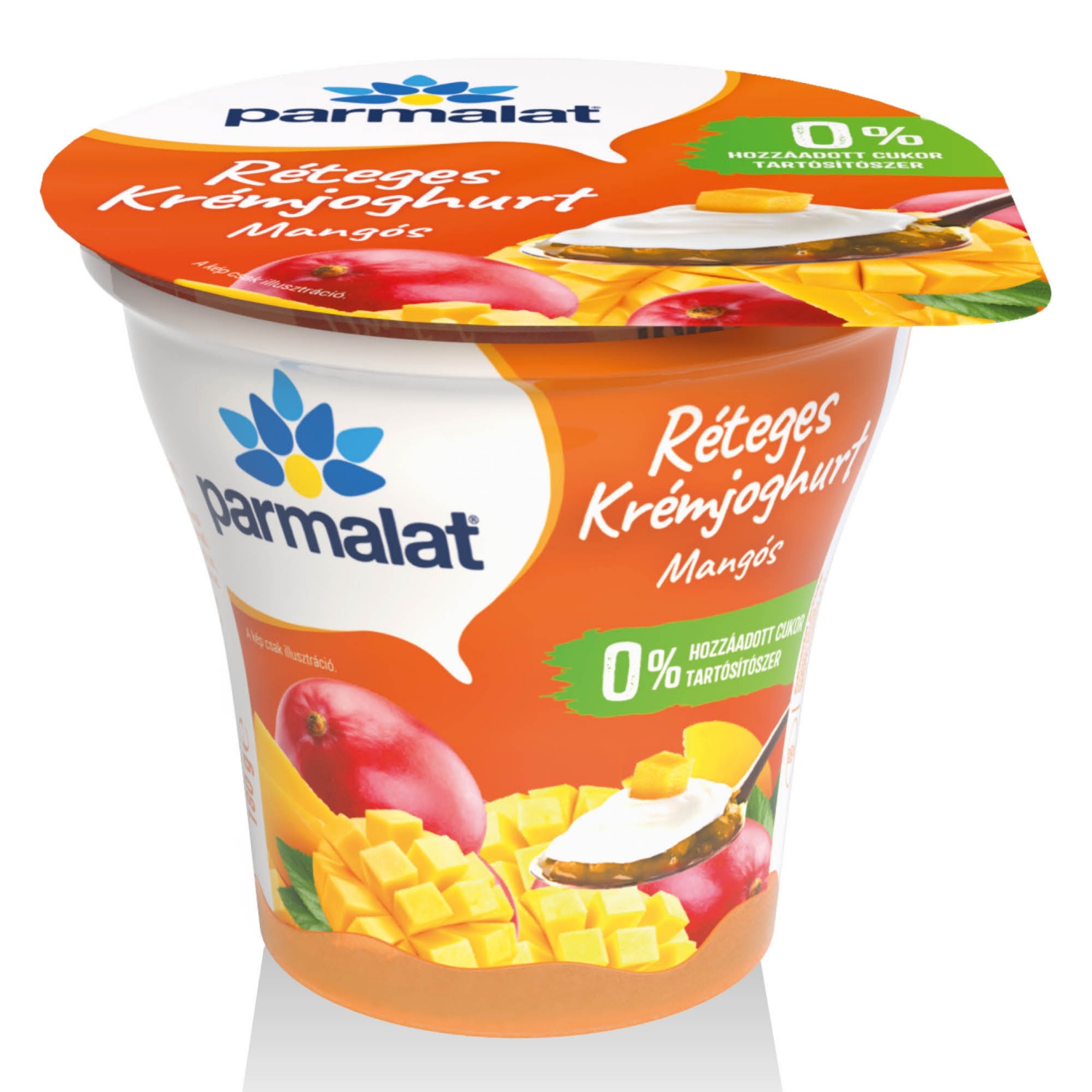 PARMALAT Réteges krémjoghurt, 180 g, mangós