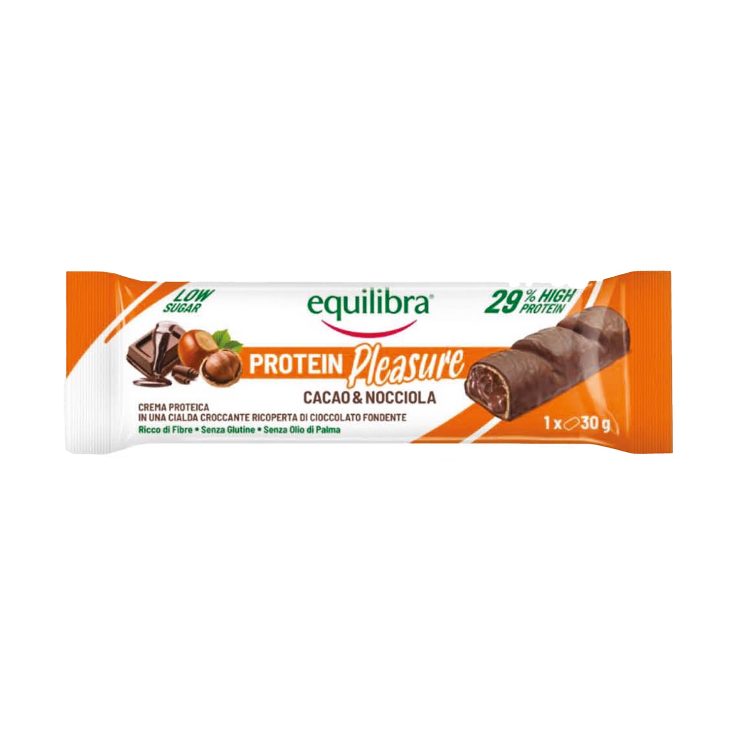 EQUILIBRA Protein Pleasure Barretta con nocciola e cacao