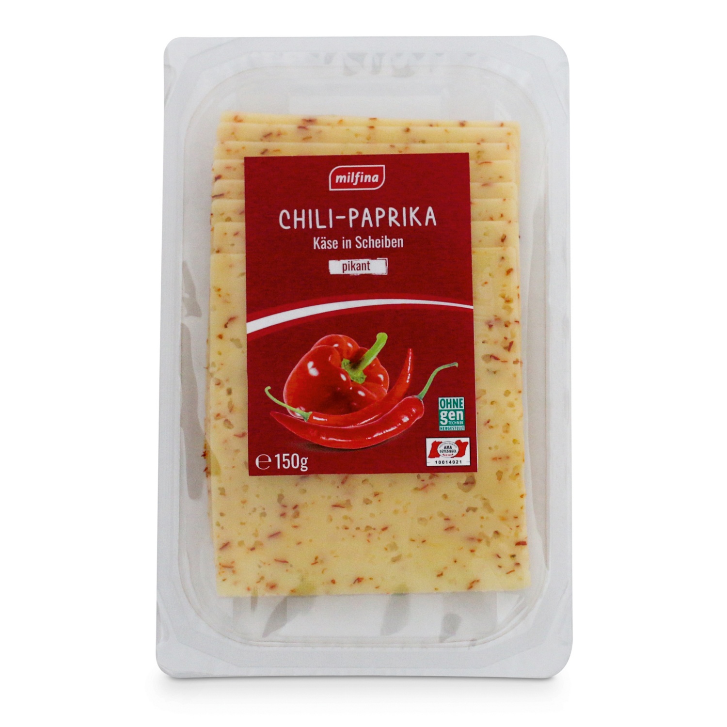 Käsespezialitäten in Scheiben, Chili-Paprika