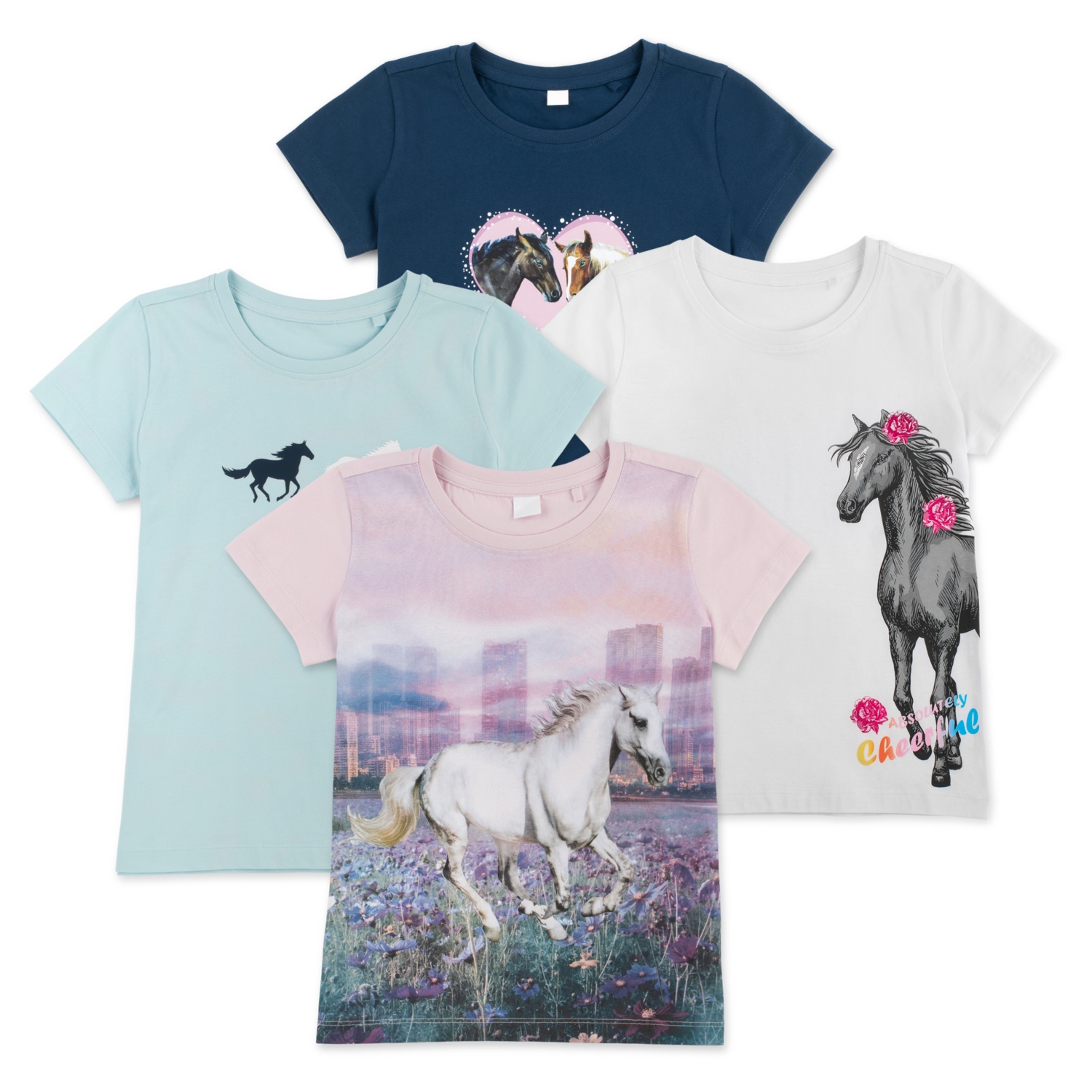 Kinder-Reit-T-Shirt 2er