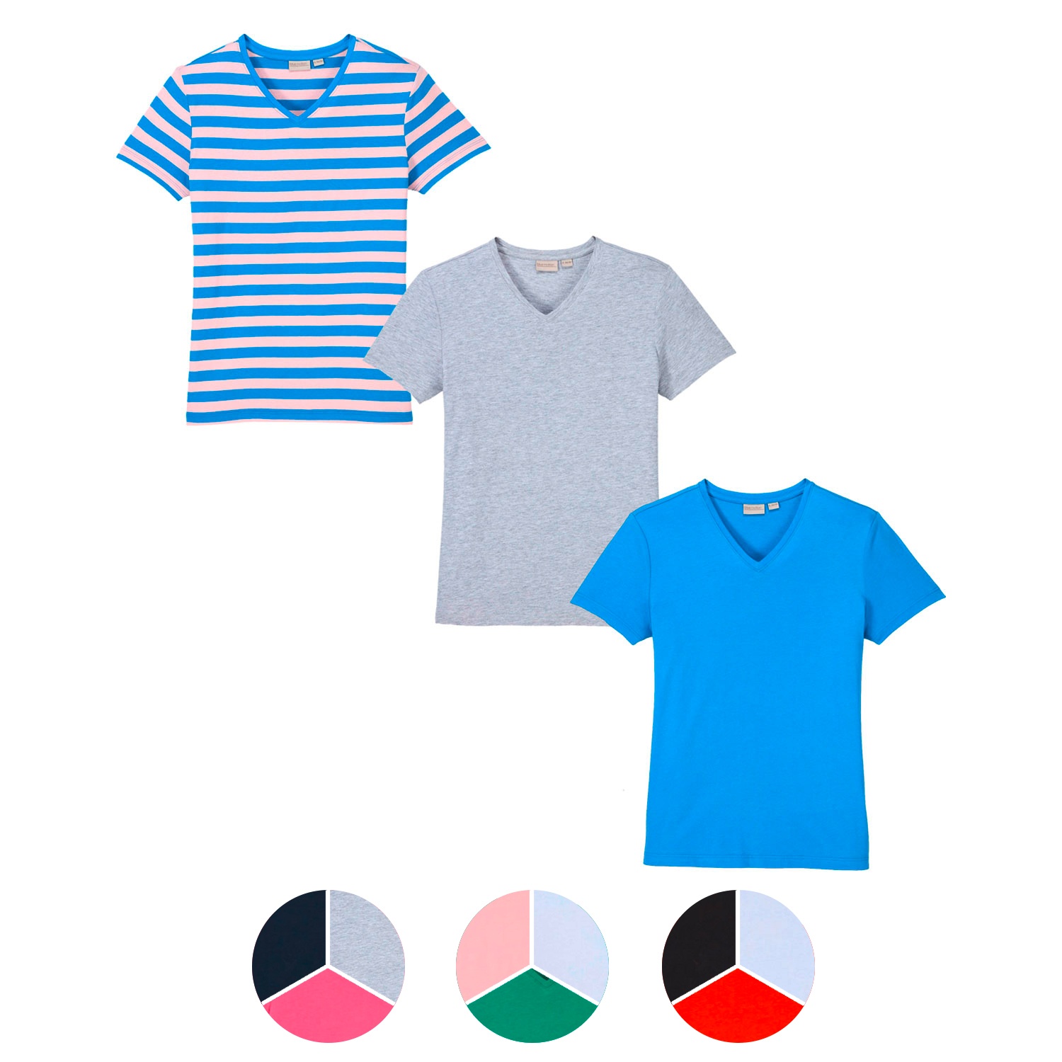 BLUE MOTION Damen T-Shirts, 3er-Set