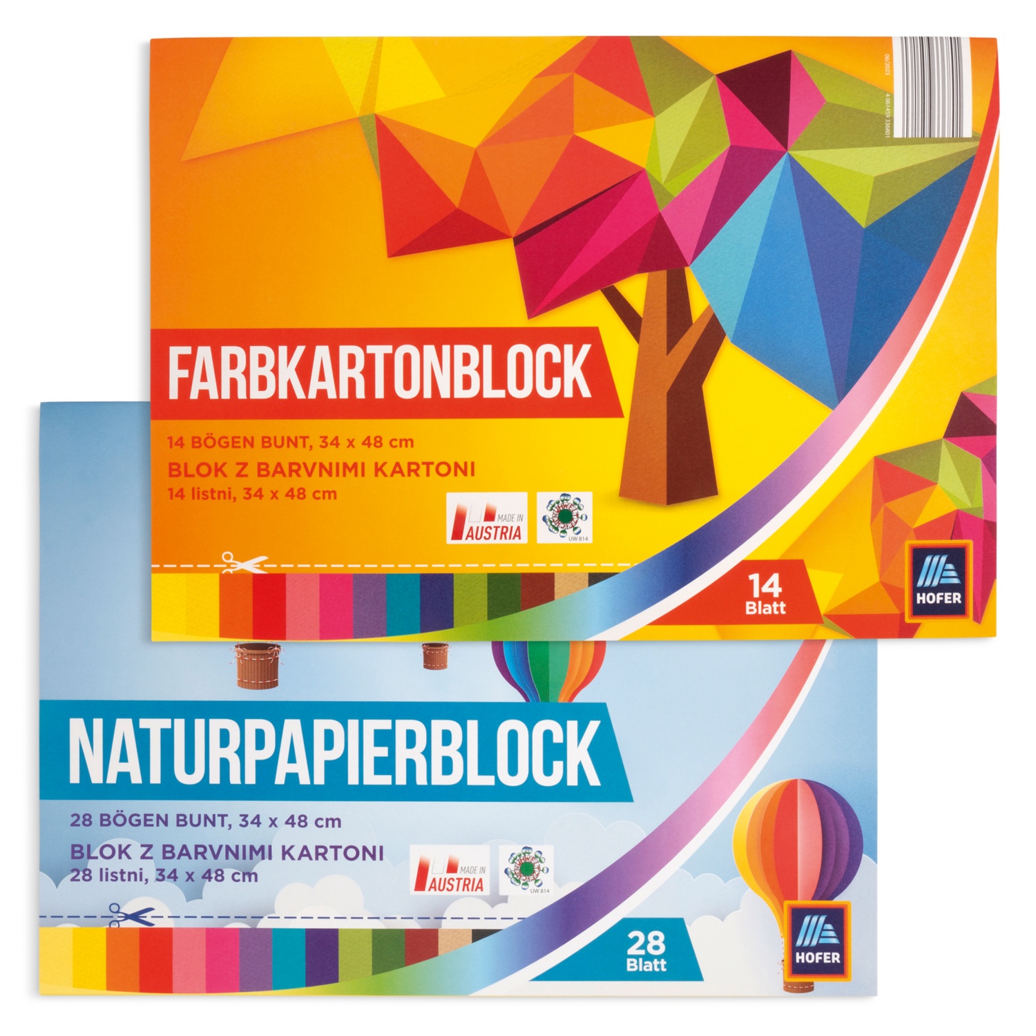 Naturpapier-/Farbkartonblock
