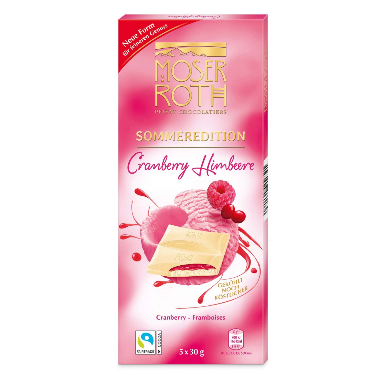 MOSER ROTH Sommerschokolade, Cranberry-Himbeere