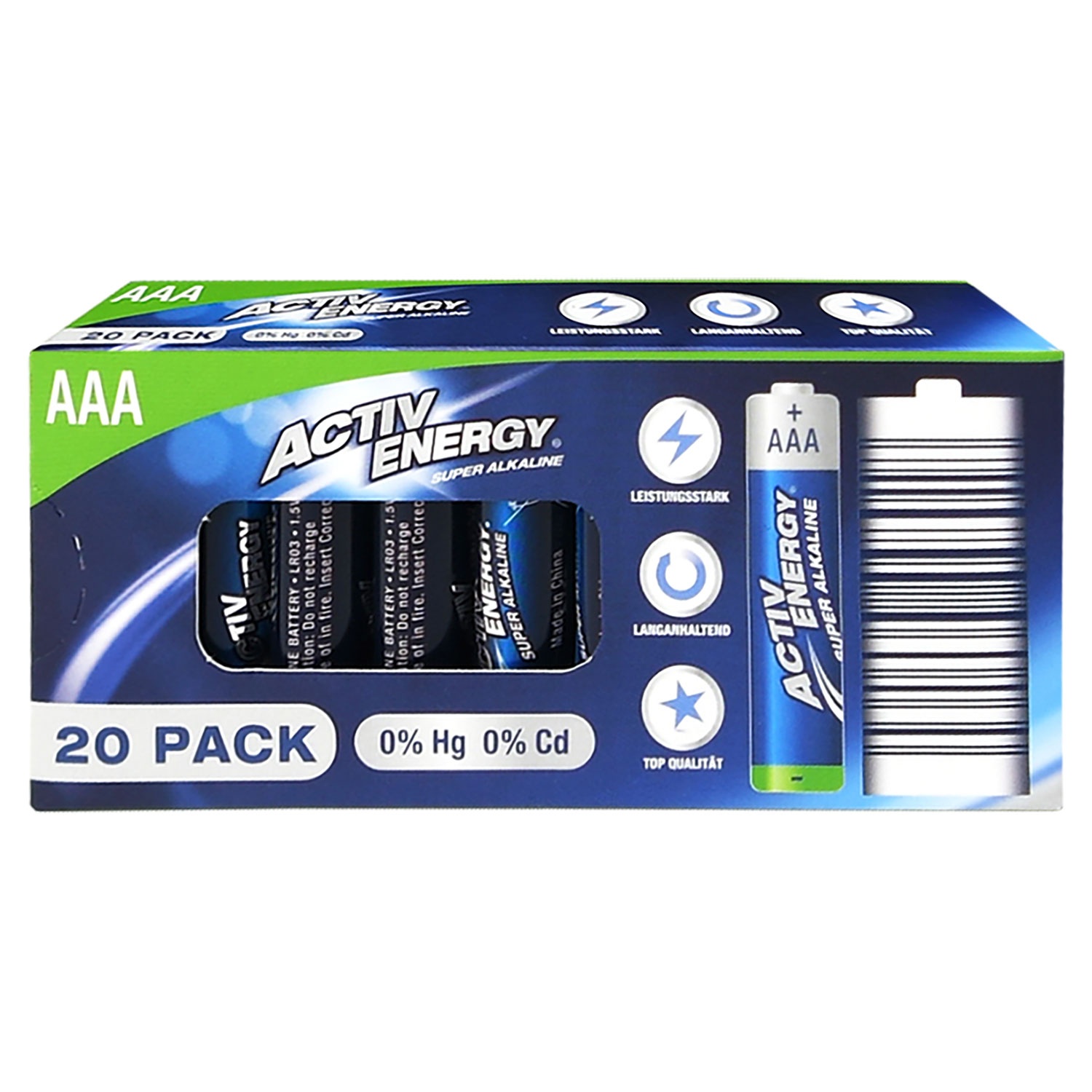 ACTIV ENERGY Batterien AA oder AAA, 20er-Packung