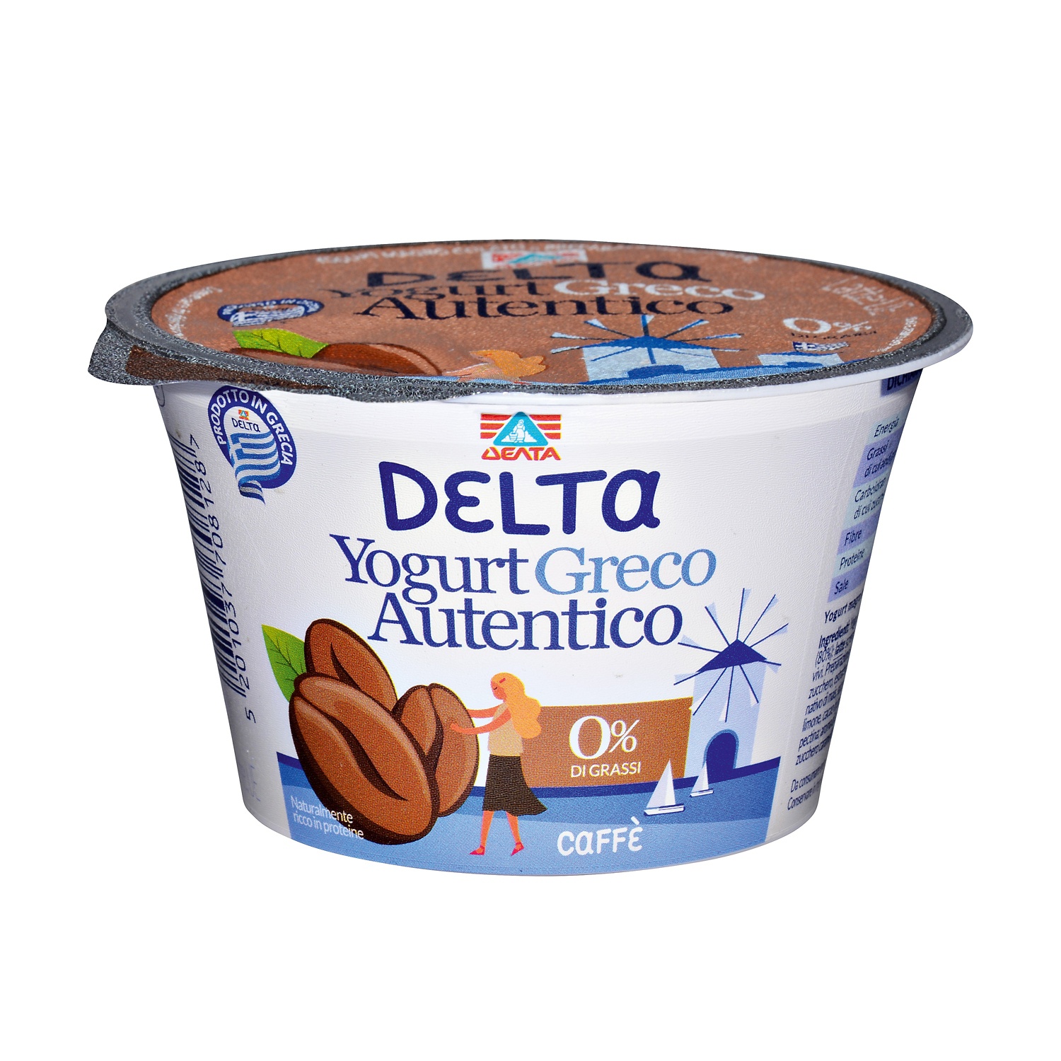 Delta Yogurt Greco Autentico 0% di Grassi Caffè 150 g