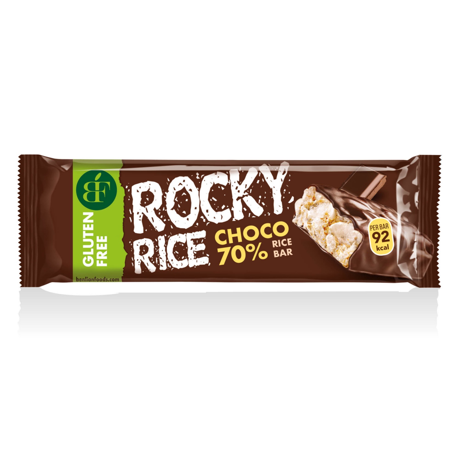 ROCKY RICE Puffasztott rizsszelet csokoládés bevonattal, 18 g, étcsokoládés