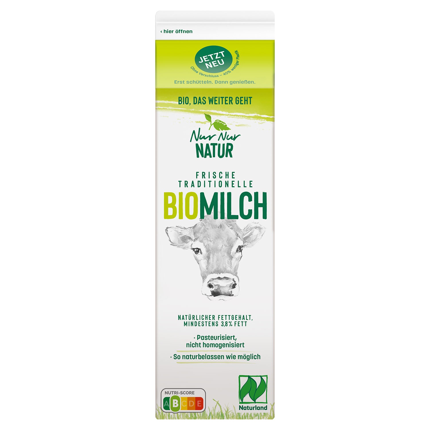 NUR NUR NATUR Bio-Frischmilch 3,8 % 1 l