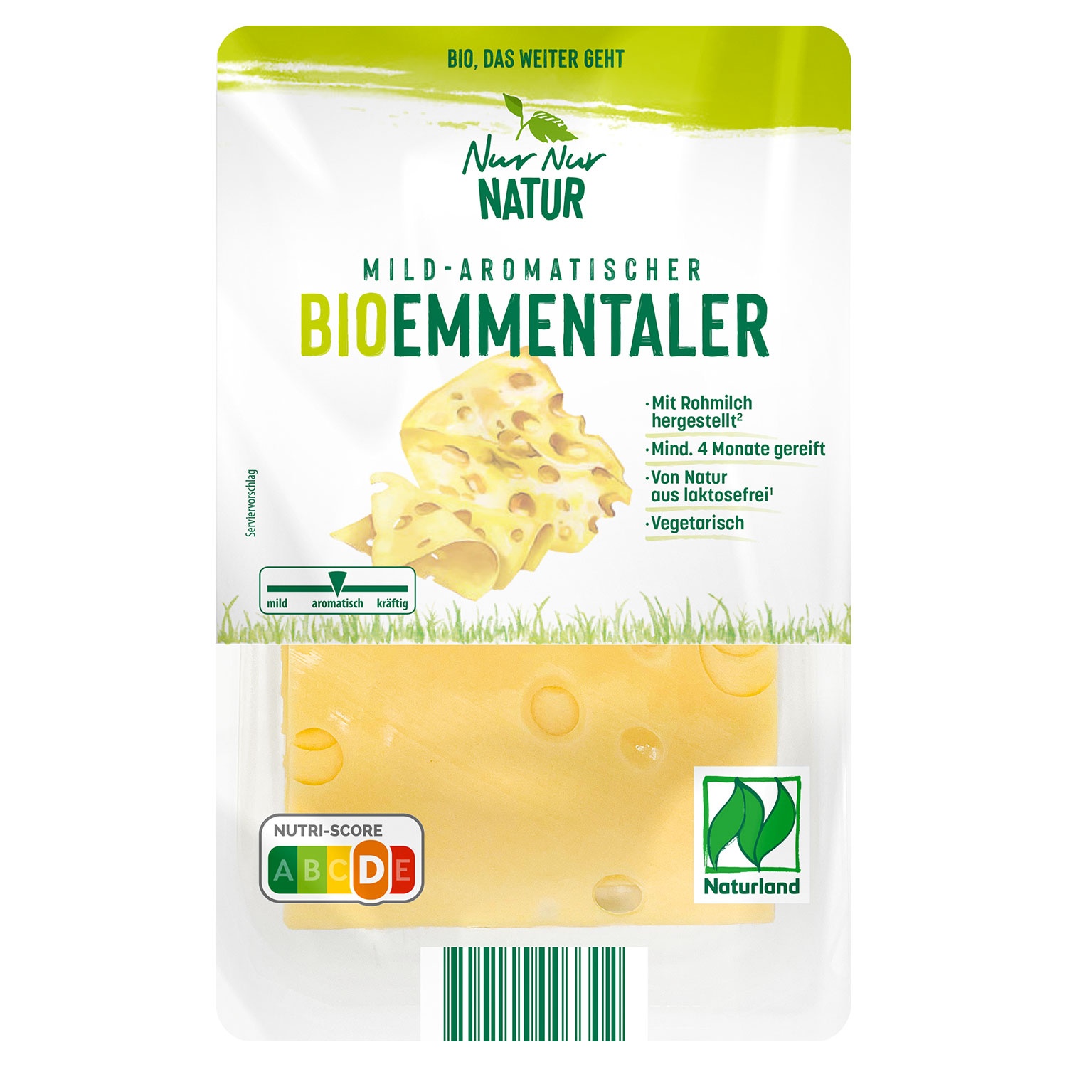 NUR NUR NATUR Bio-Heumilch-Käsescheiben 150 g, Emmentaler