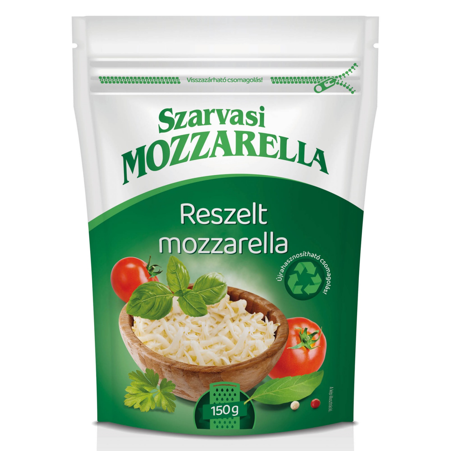 SZARVASI Reszelt mozzarella, 150 g