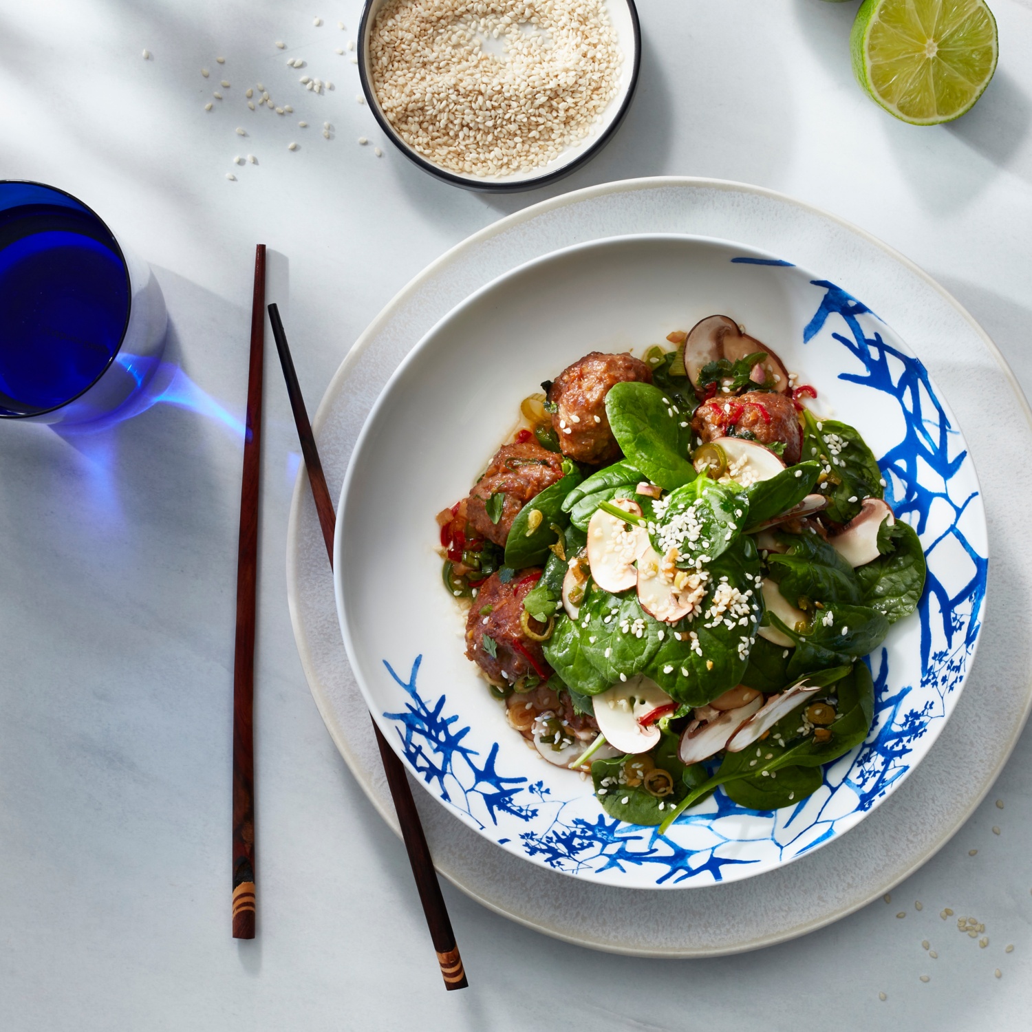 Asiatische Fleischbällchen mit Spinat-Pilz-Salat #WieEinGourmet | ALDI ...