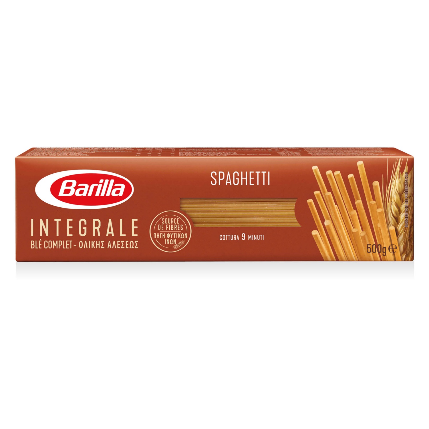 BARILLA Teljes kiőrlésű durum spagetti, 500 g
