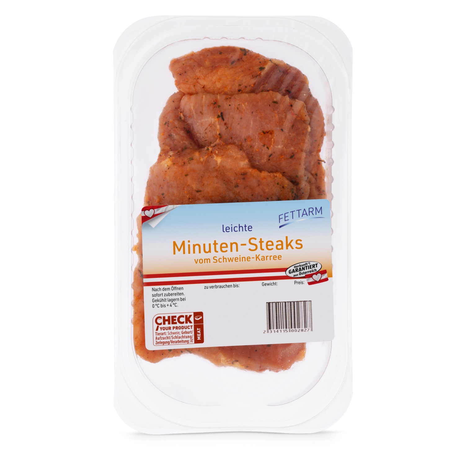 GENUSS 100% AUS STERREICH Minutensteaks