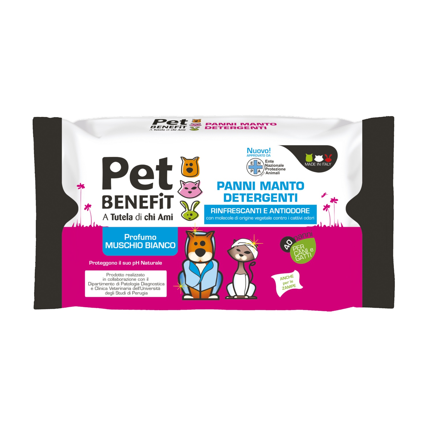 PET BENEFIT Panni antiodore per animali