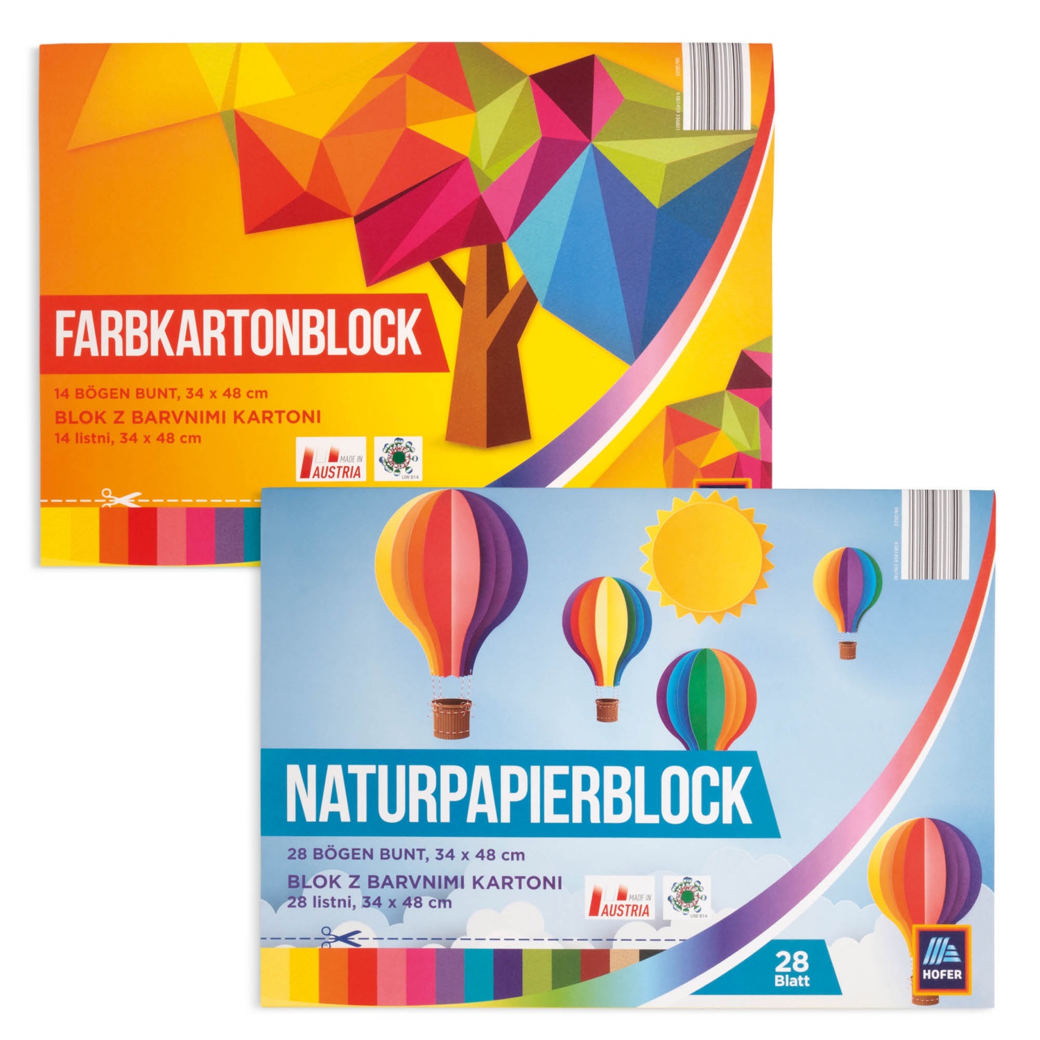 Natúr papír- vagy színes kartontömb A3