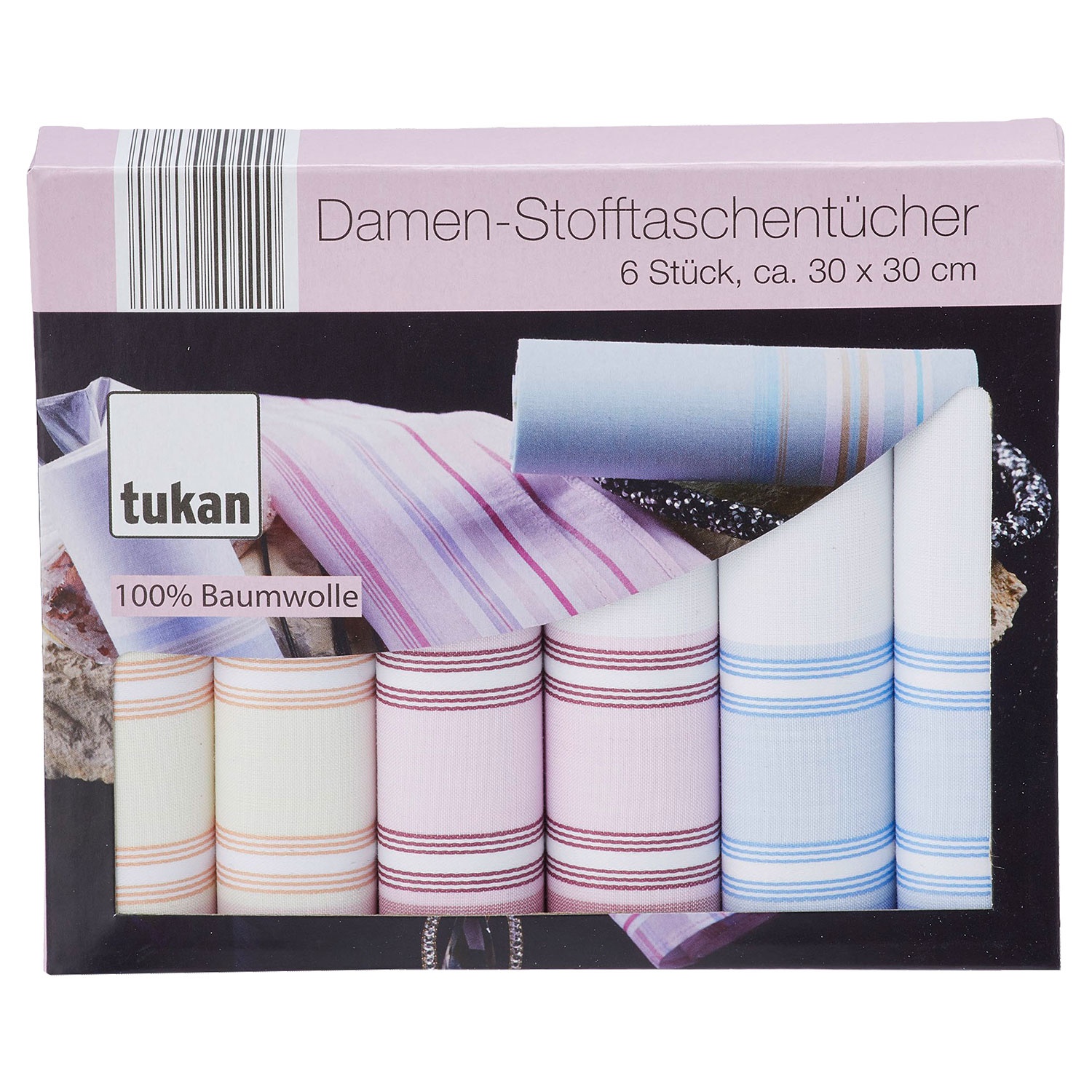 TUKAN Stoff-Taschentücher, 4er-/6er-Set