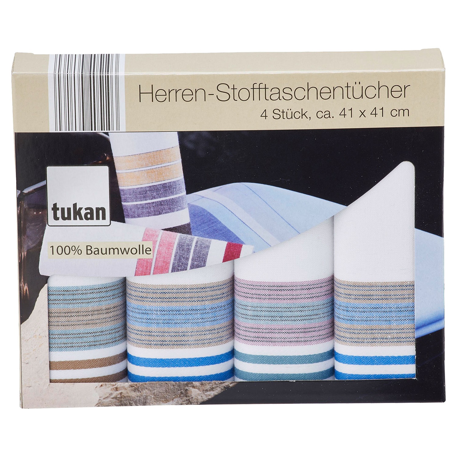 TUKAN Stoff-Taschentücher, 4er-/6er-Set